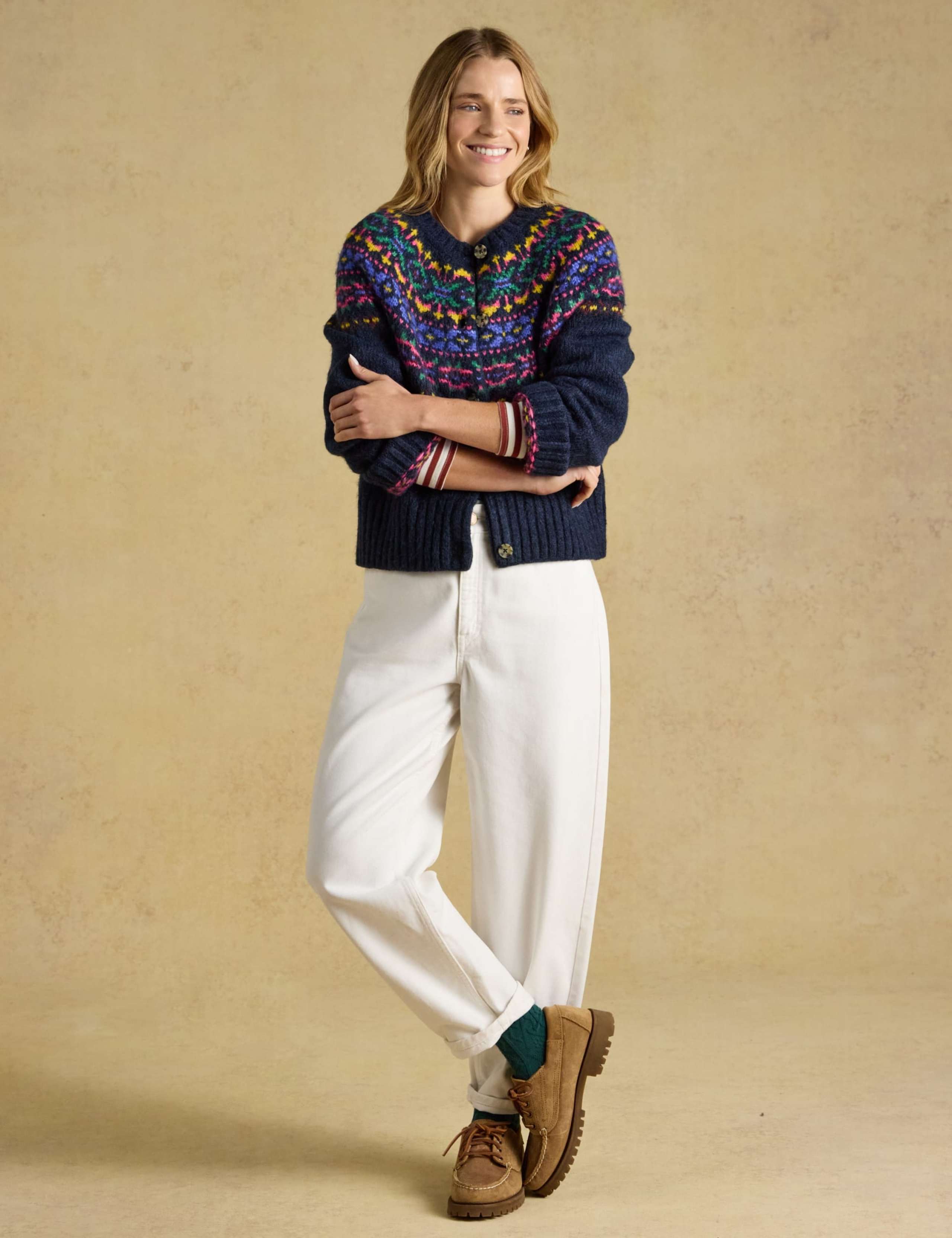 Fair Isle Button Front Cardigan with Wool 7 of 8