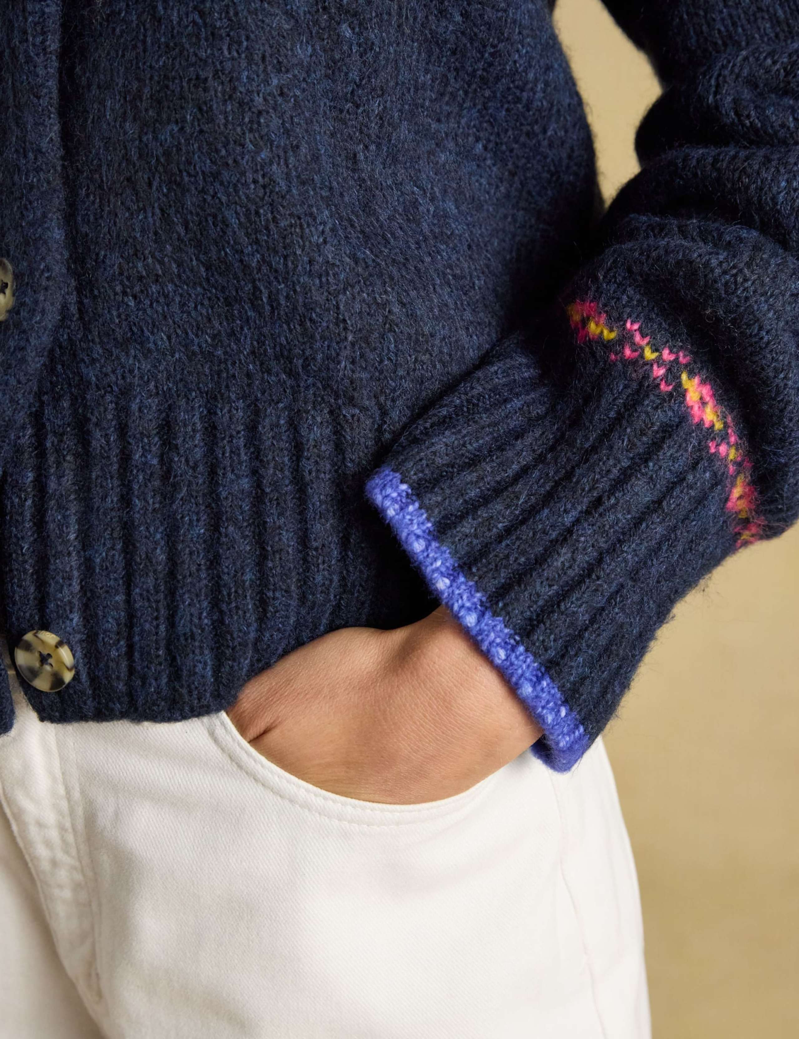 Fair Isle Button Front Cardigan with Wool 8 of 8
