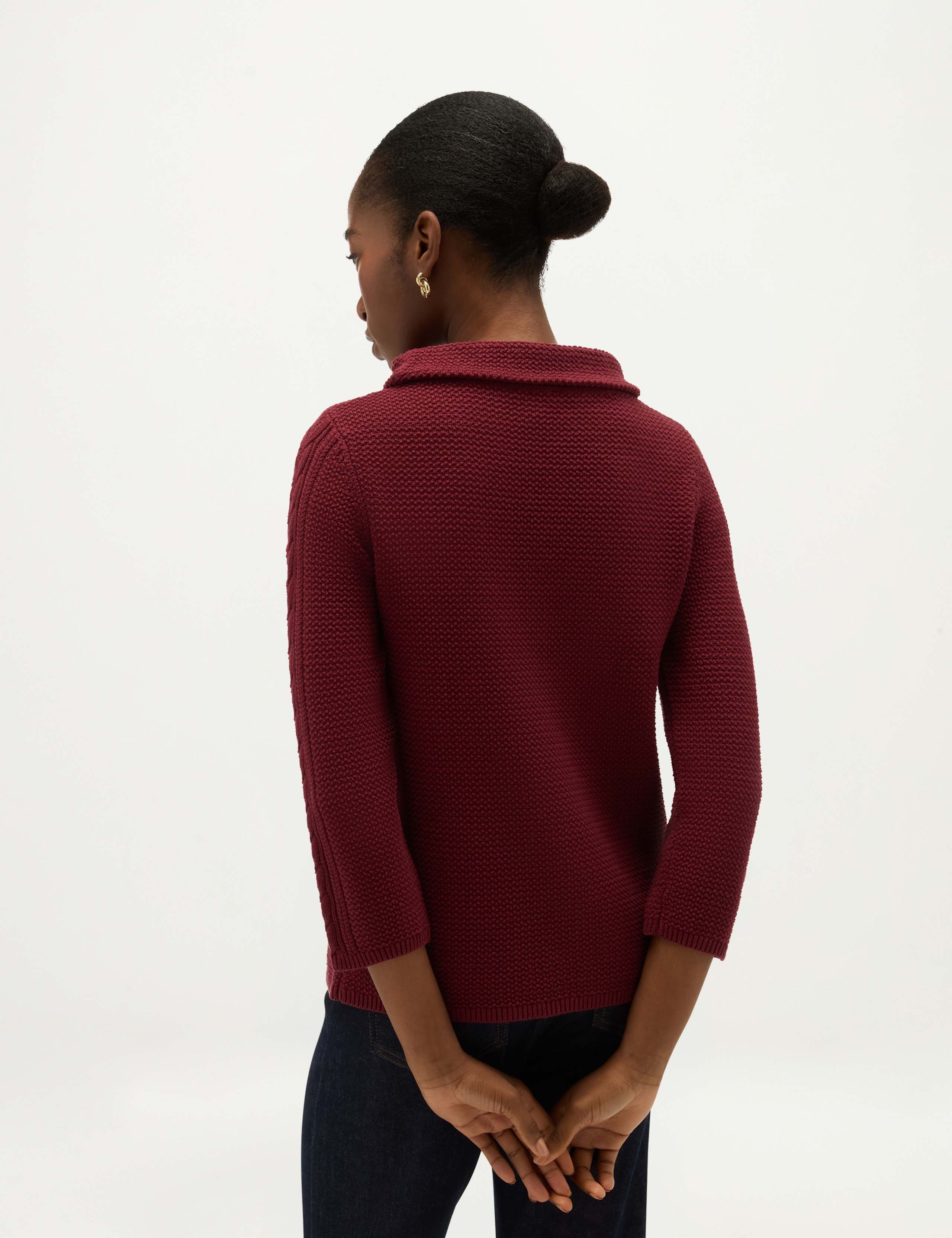 Pure Cotton Cable Knit Cowl Neck Relaxed Jumper 5 of 7