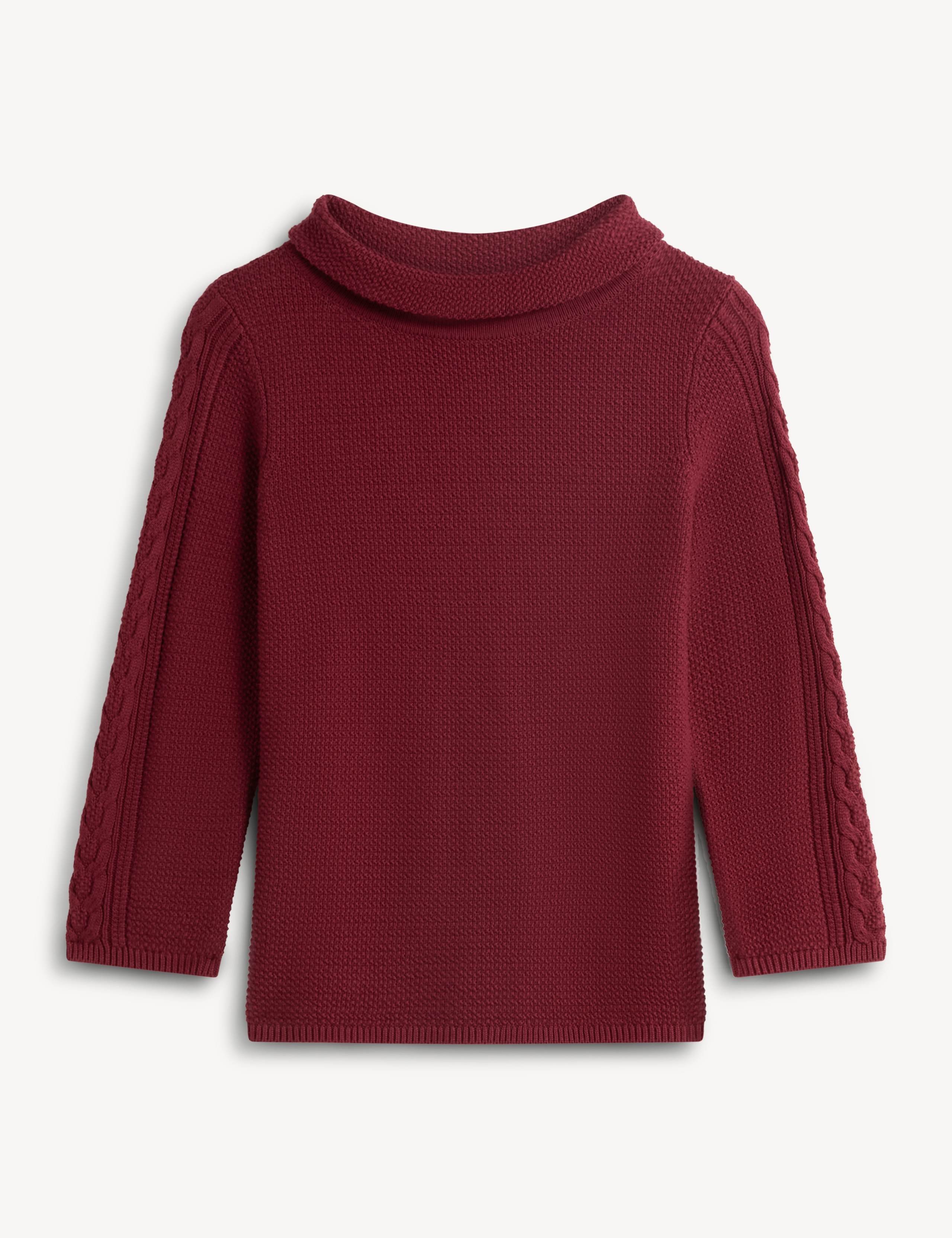 Pure Cotton Cable Knit Cowl Neck Relaxed Jumper 2 of 7