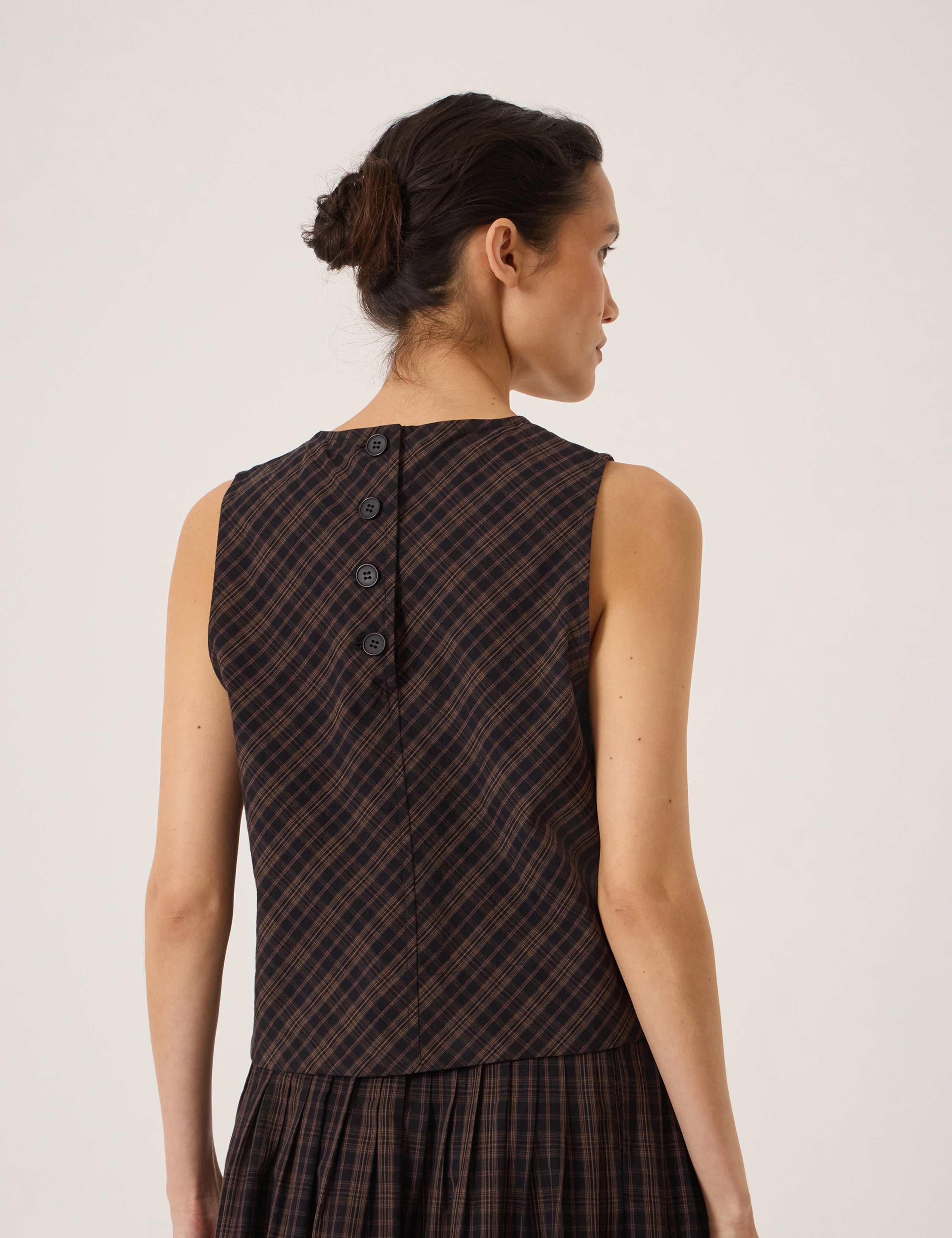 Pure Cotton Checked Shell Top 5 of 5