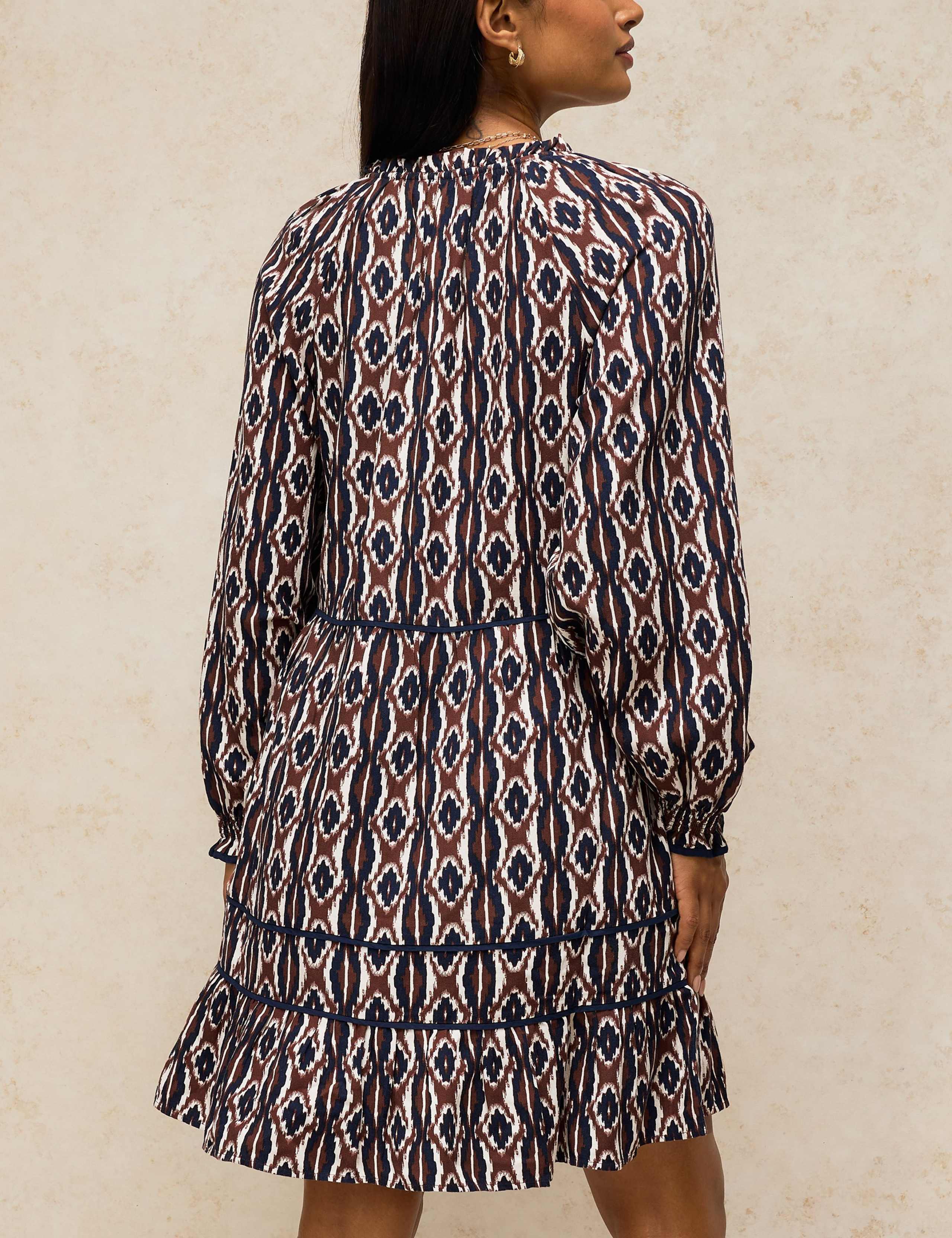 Printed Notch Neck Knee Length Swing Dress 6 of 7