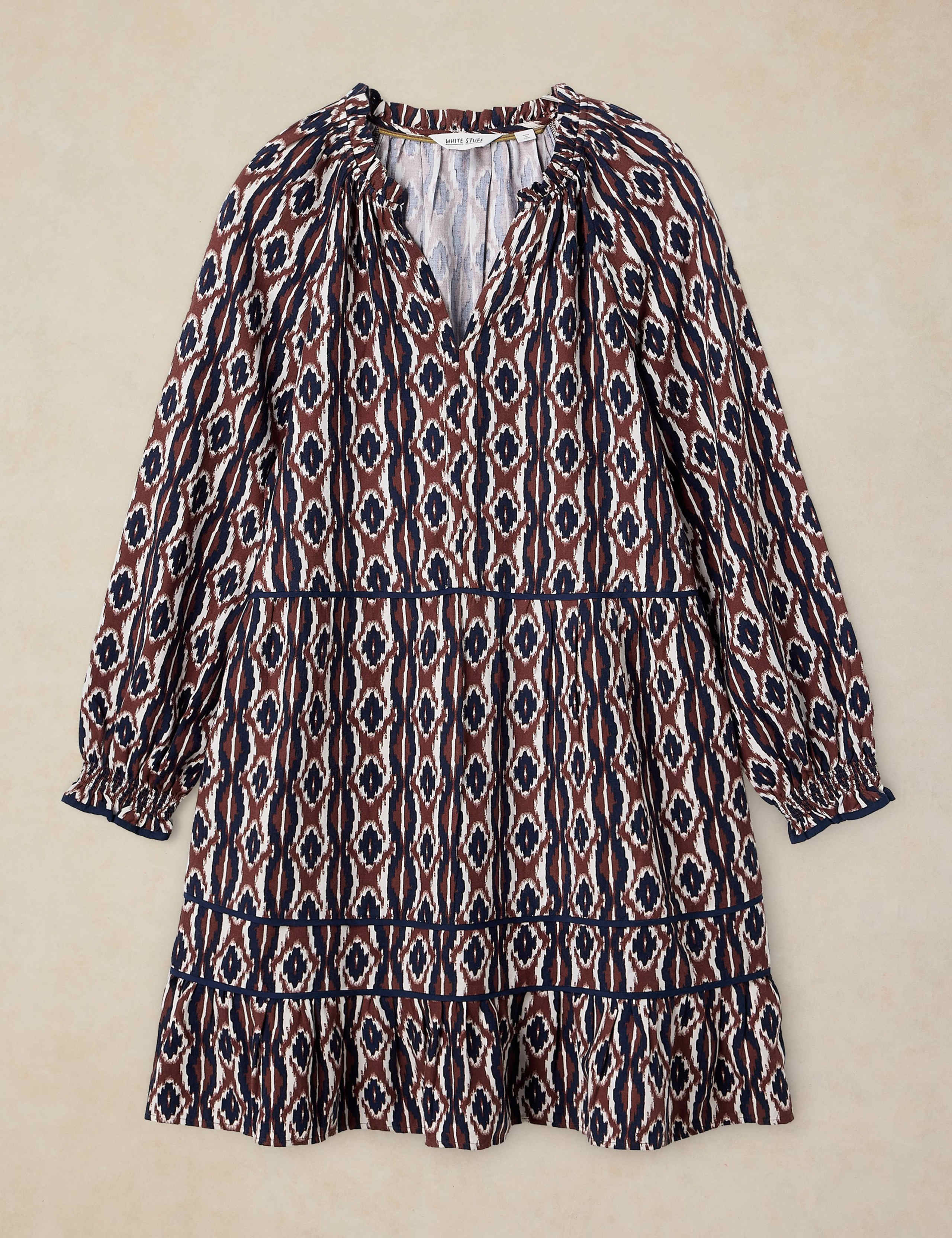 Printed Notch Neck Knee Length Swing Dress 2 of 7