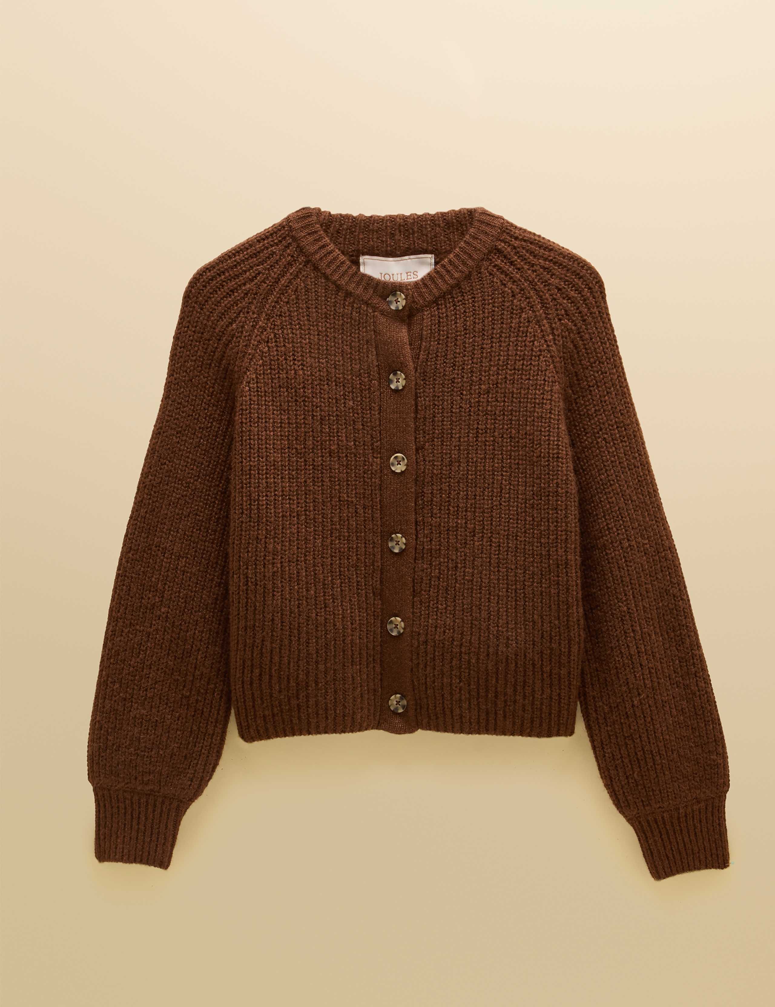 Ribbed Button Front Cardigan with Wool 7 of 7