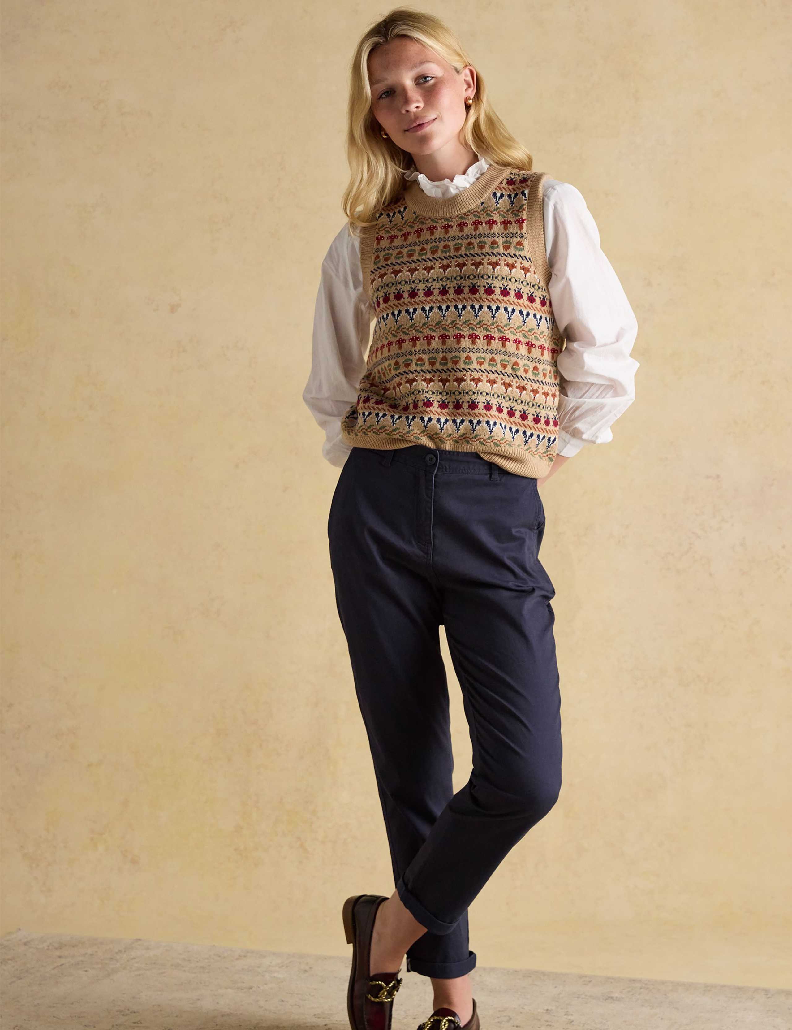 Cotton Rich Brushed Straight Leg Chinos 1 of 6