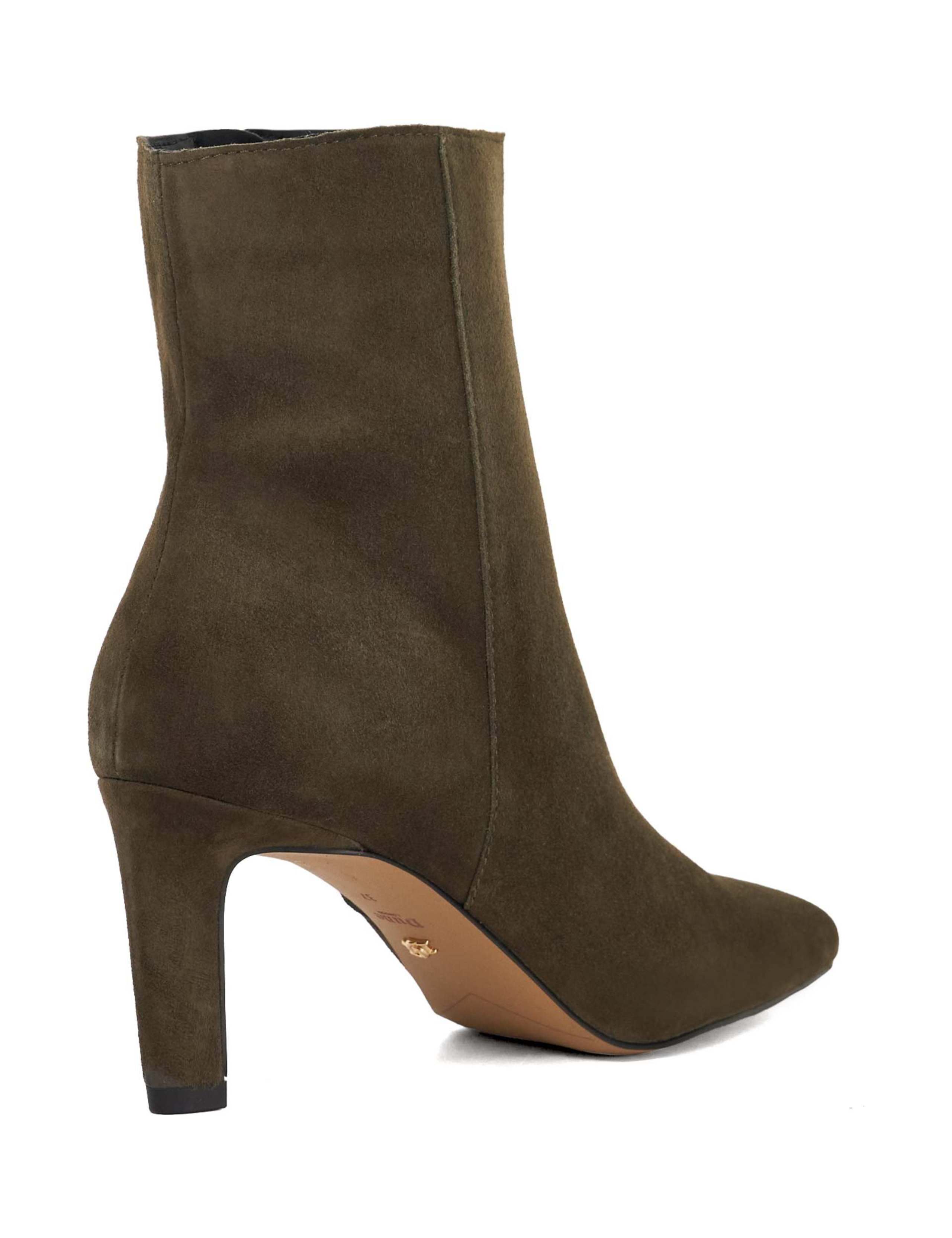 Suede Stiletto Heel Square Toe Ankle Boots 2 of 5