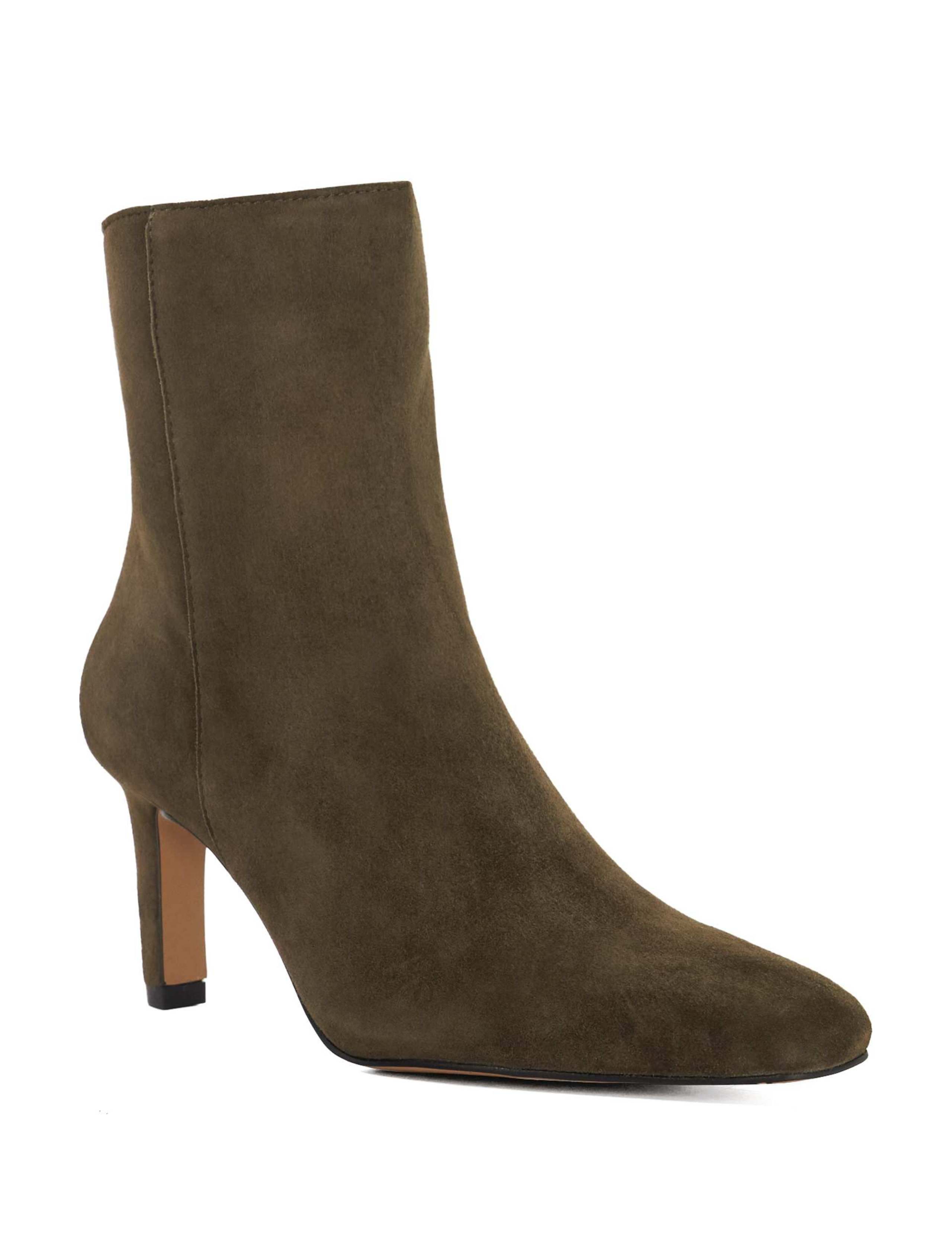 Suede Stiletto Heel Square Toe Ankle Boots 3 of 5
