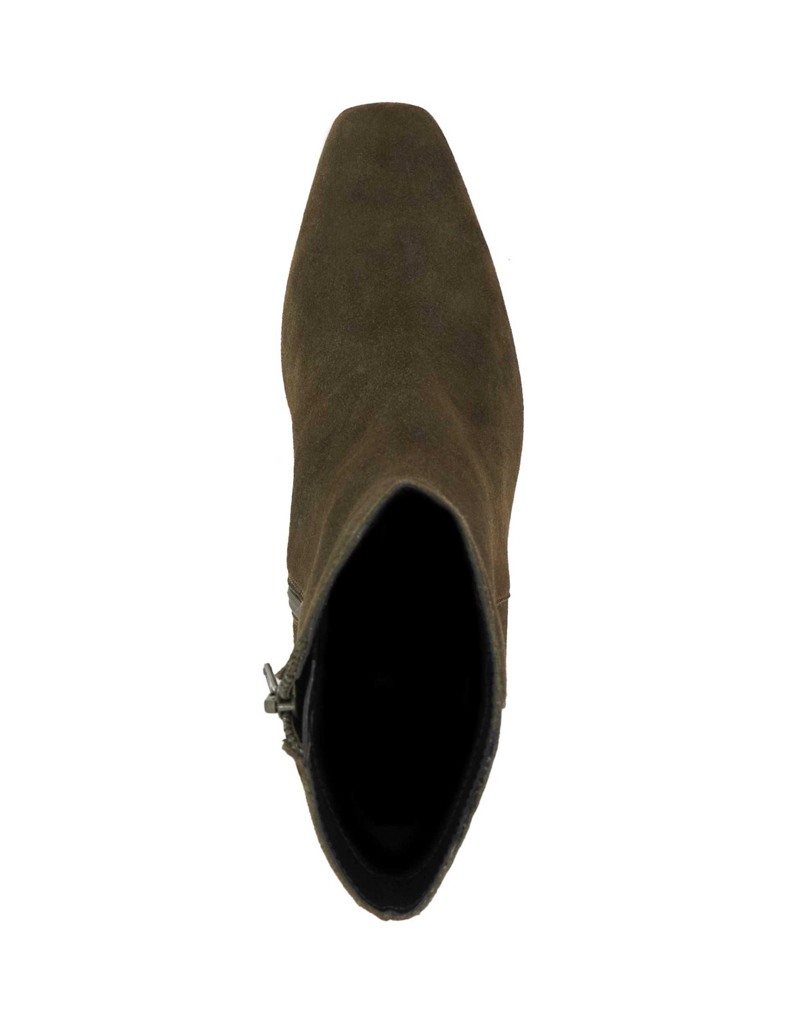Suede Stiletto Heel Square Toe Ankle Boots 4 of 5
