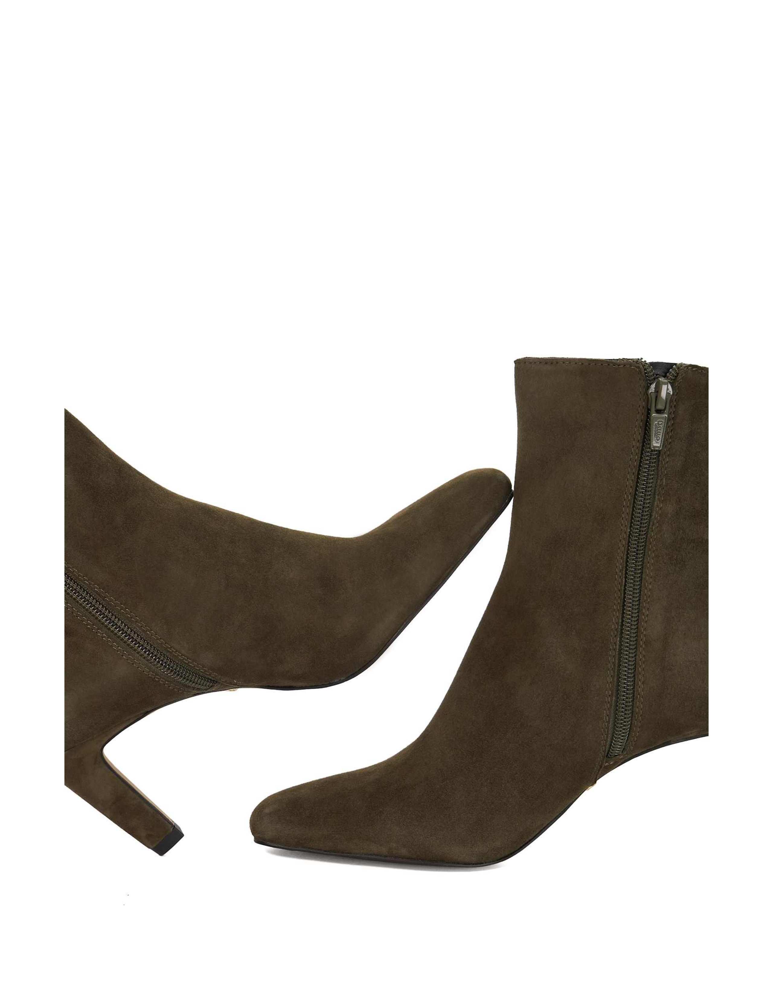Suede Stiletto Heel Square Toe Ankle Boots 5 of 5