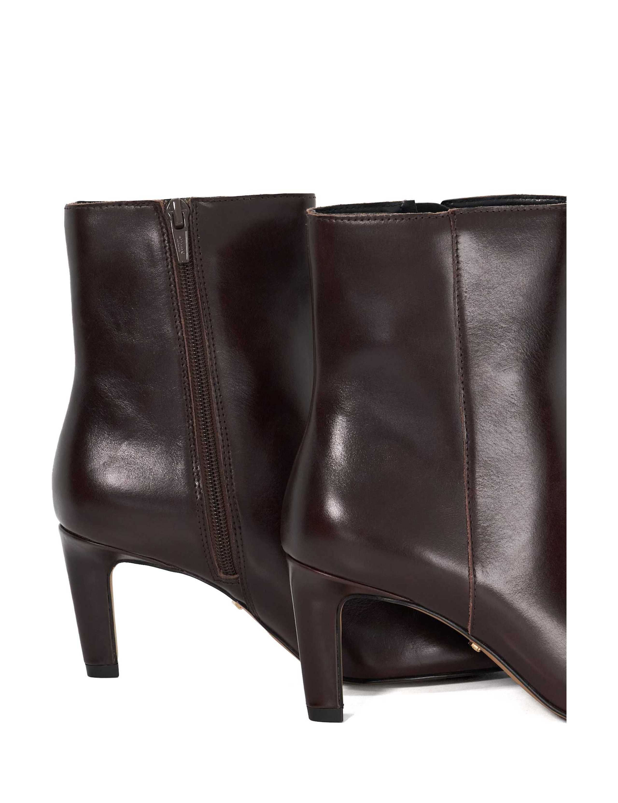 Leather Stiletto Heel Square Toe Ankle Boots 5 of 5