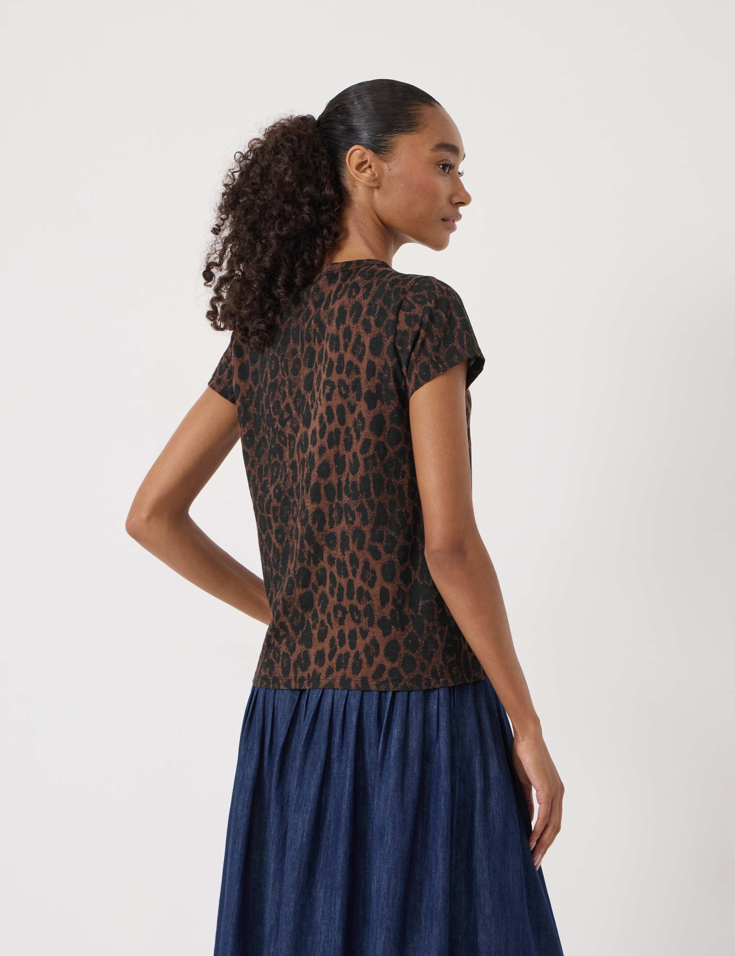 Pure Cotton Leopard Print Slim Fit Top 3 of 5