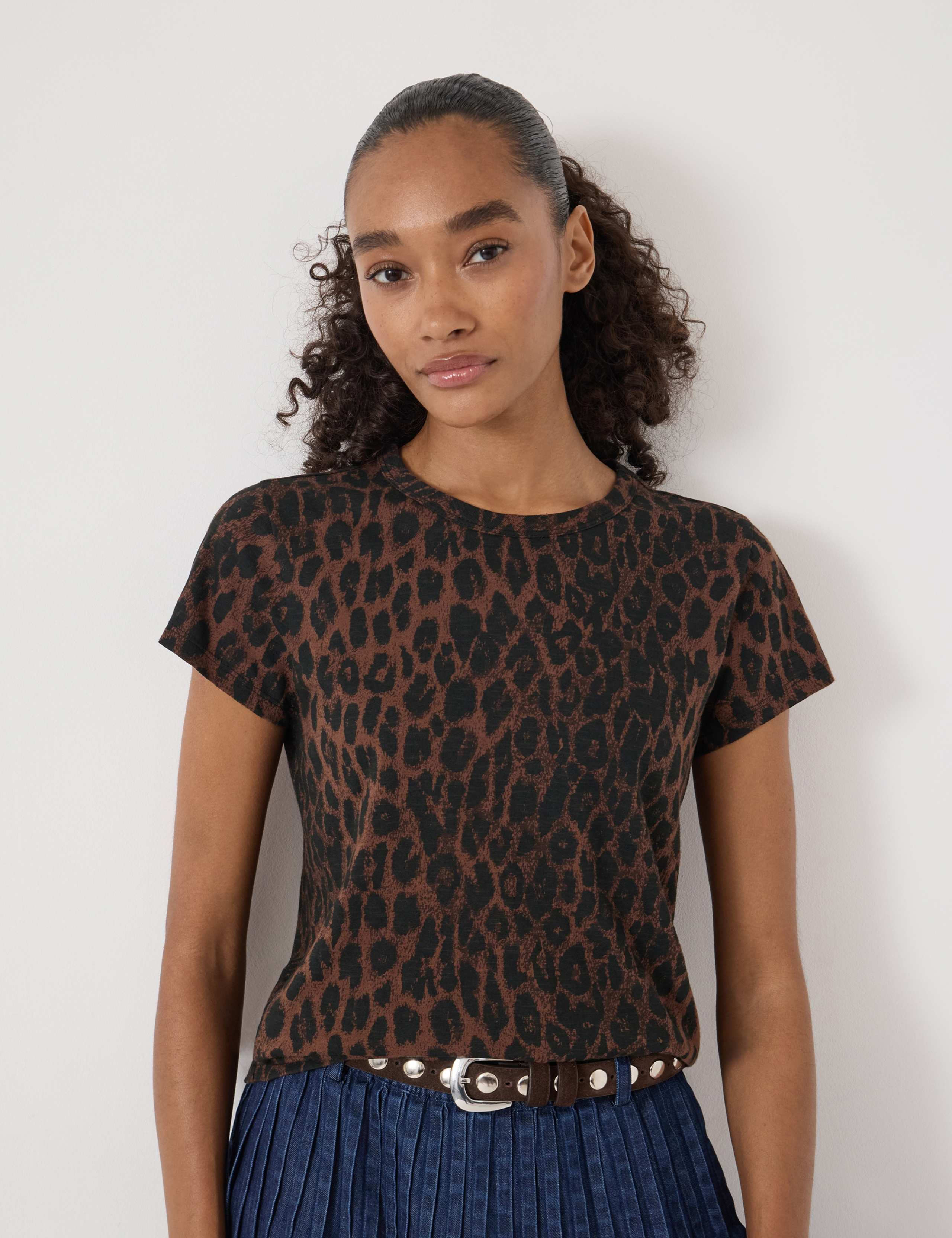 Pure Cotton Leopard Print Slim Fit Top 4 of 5