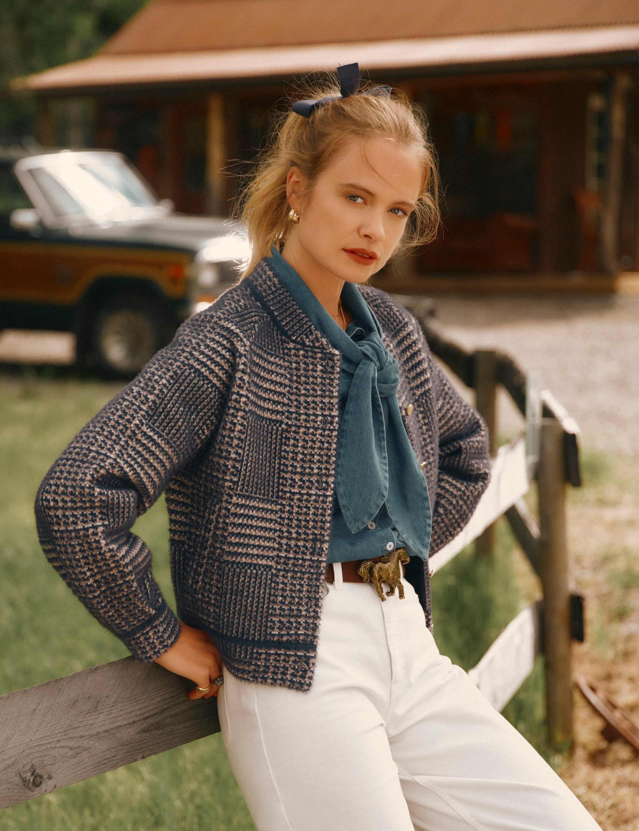 Colour Block Button Front Cardigan 5 of 9