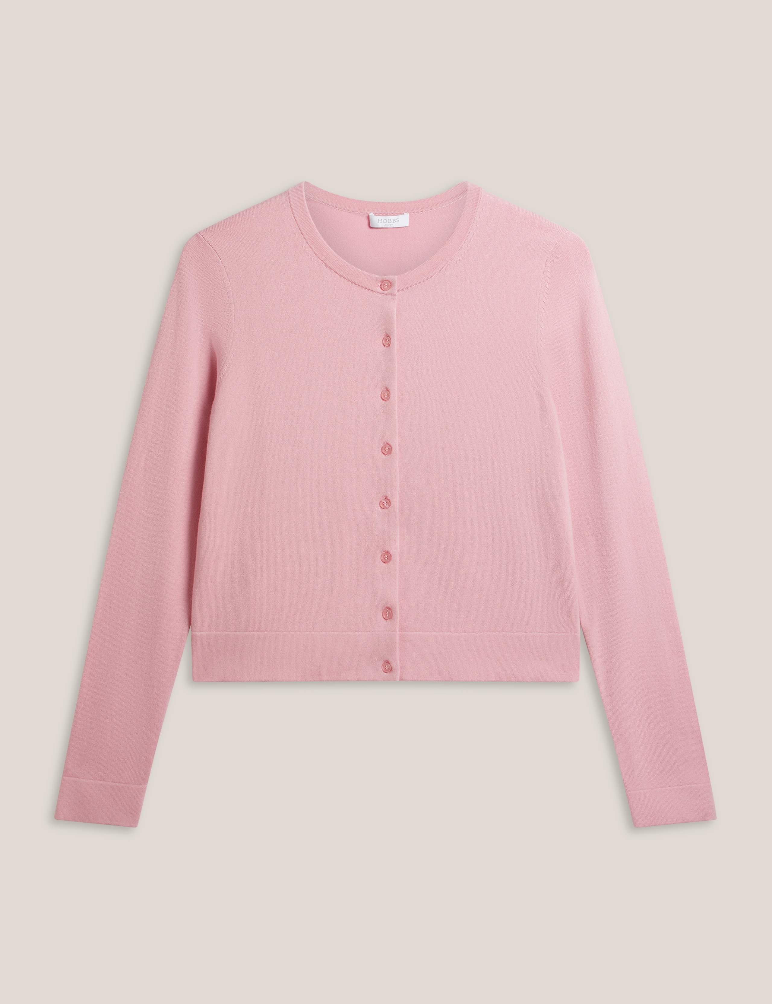 Cotton Rich Crew Neck Button Front Cardigan 2 of 4