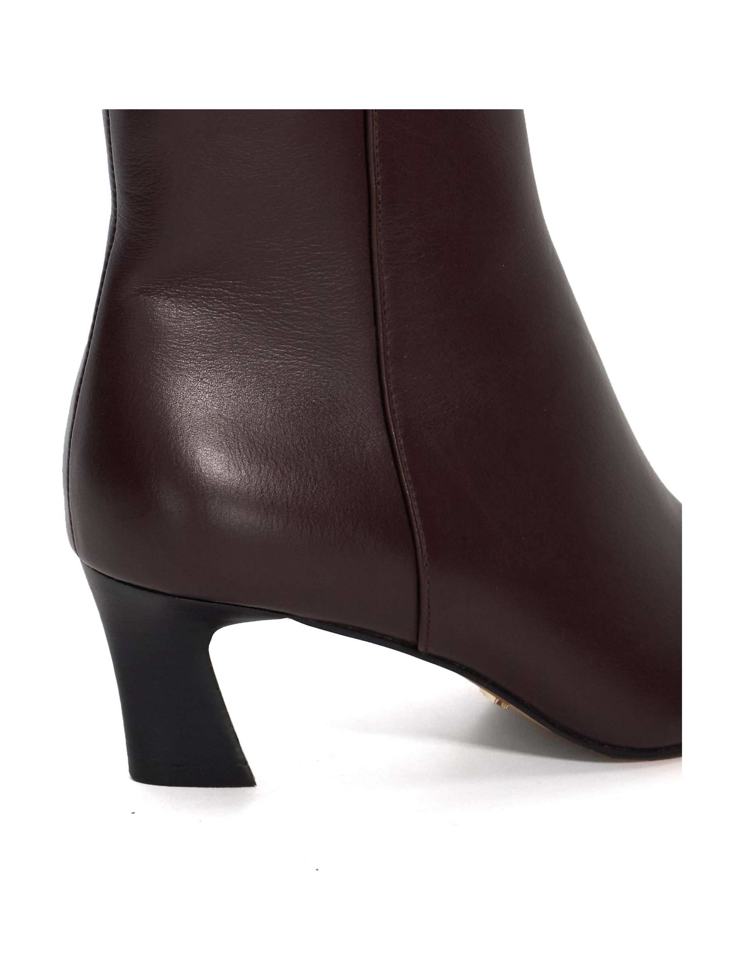 Leather Block Heel Pointed Ankle Boots 2 of 5