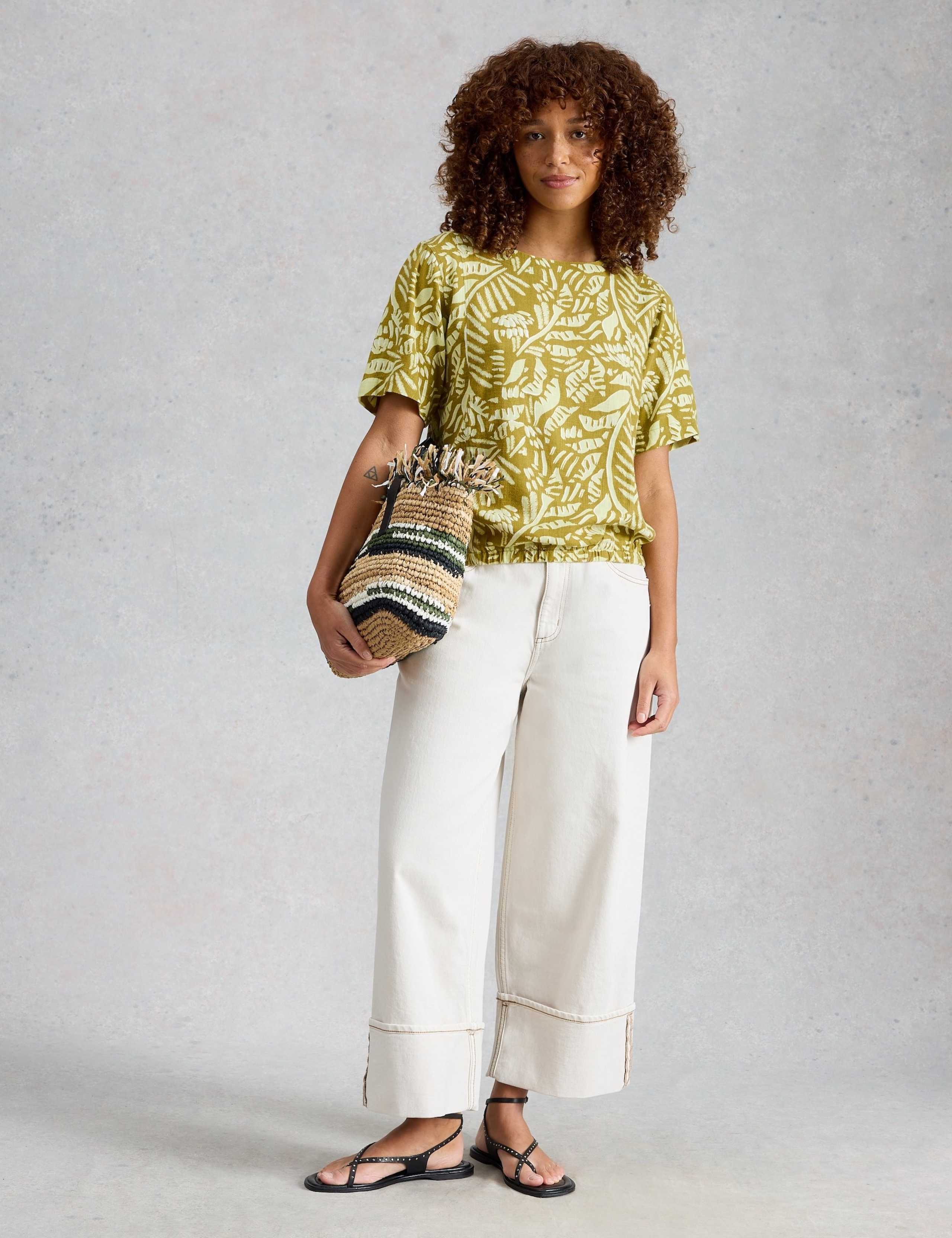 Linen Blend Printed Top 3 of 6