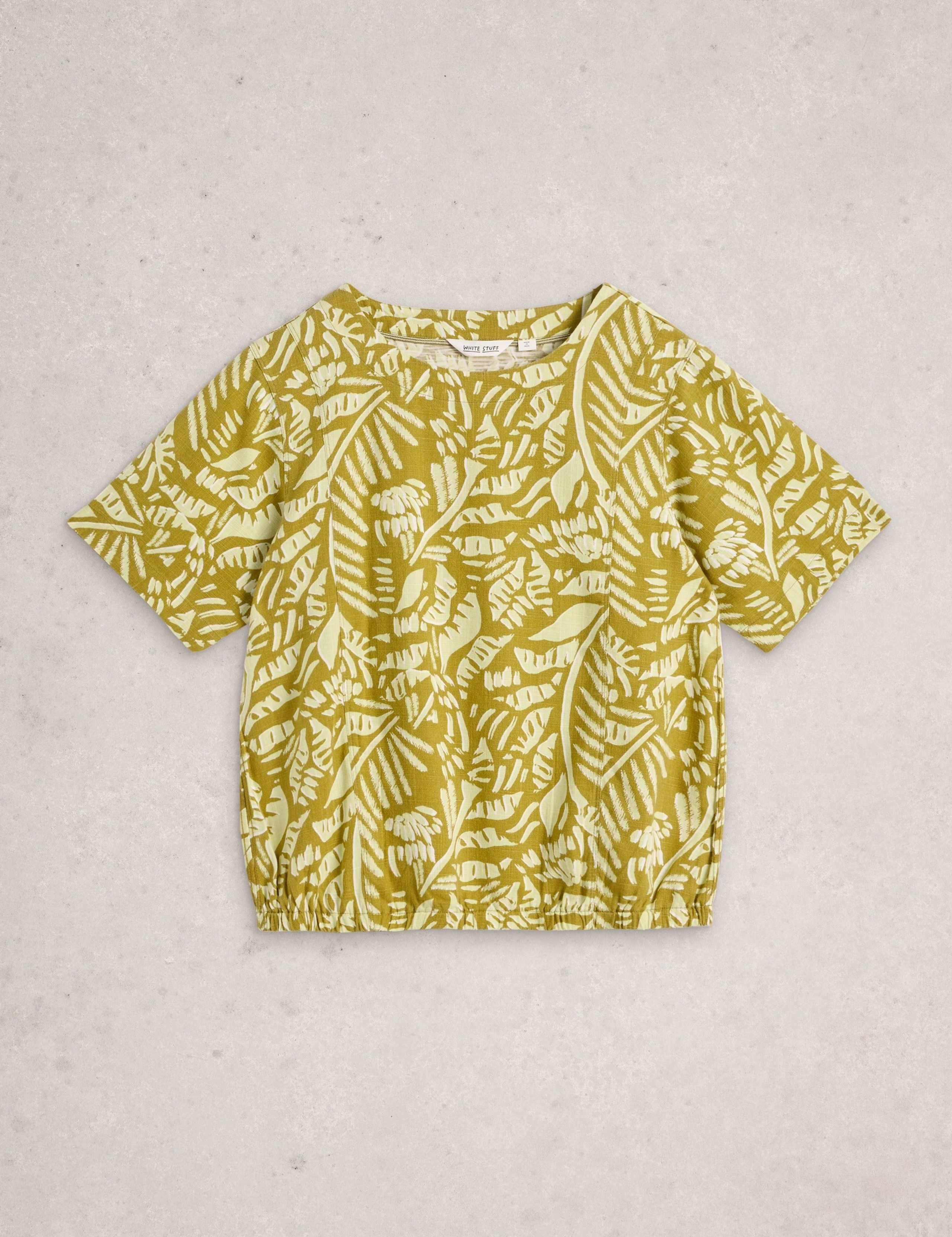 Linen Blend Printed Top 2 of 6