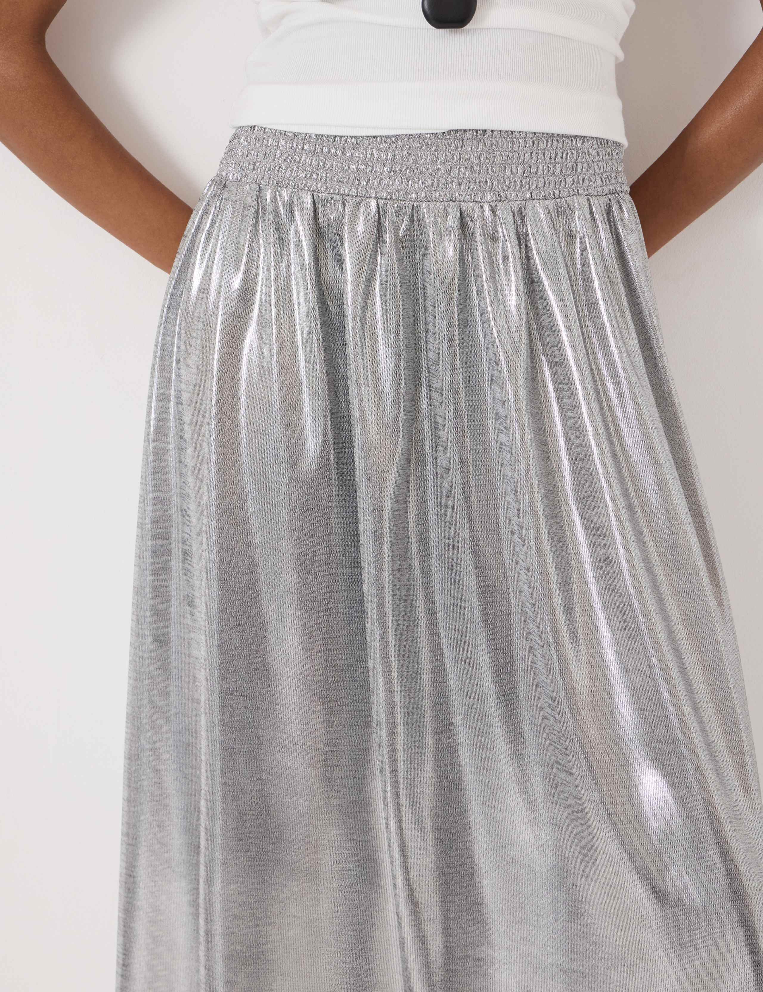 Jersey Metallic Midi A-Line Skirt 5 of 5