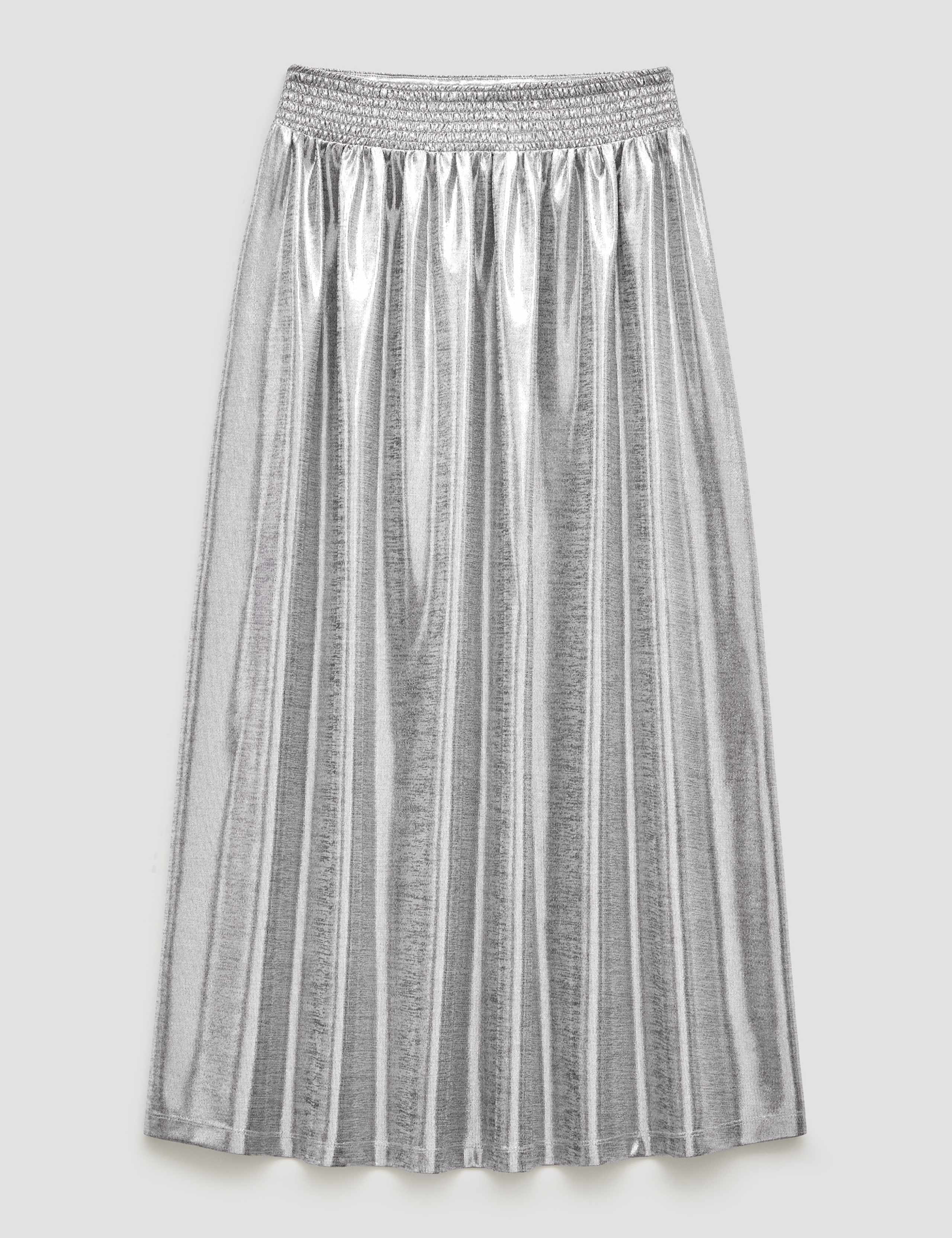 Jersey Metallic Midi A-Line Skirt 2 of 5