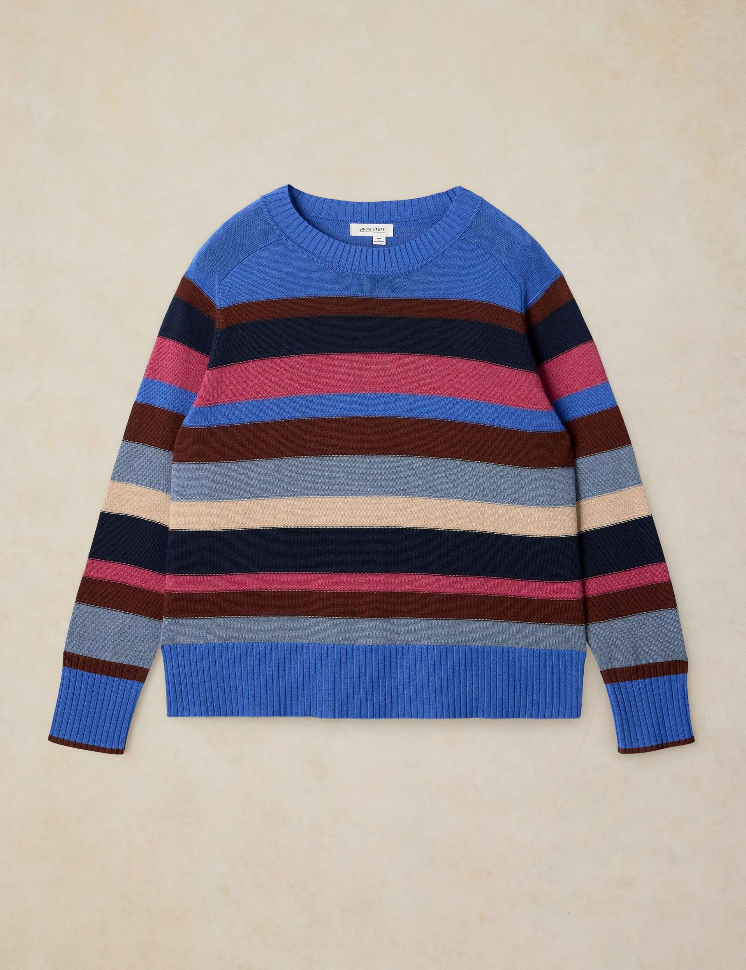 Cotton Rich Colour Block Crew Neck Jumper 2 of 6