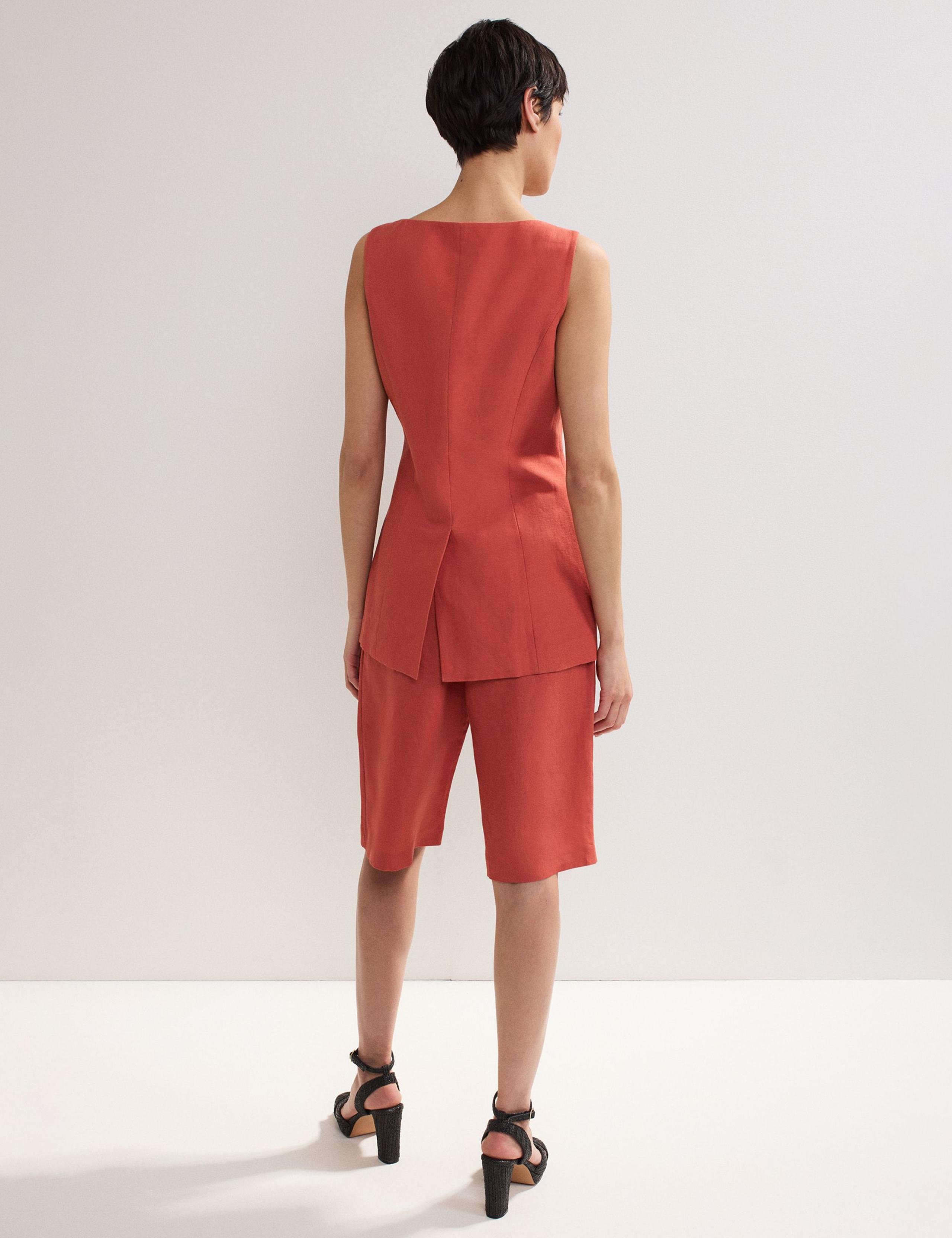 Linen Rich Belted Long Shorts 5 of 5