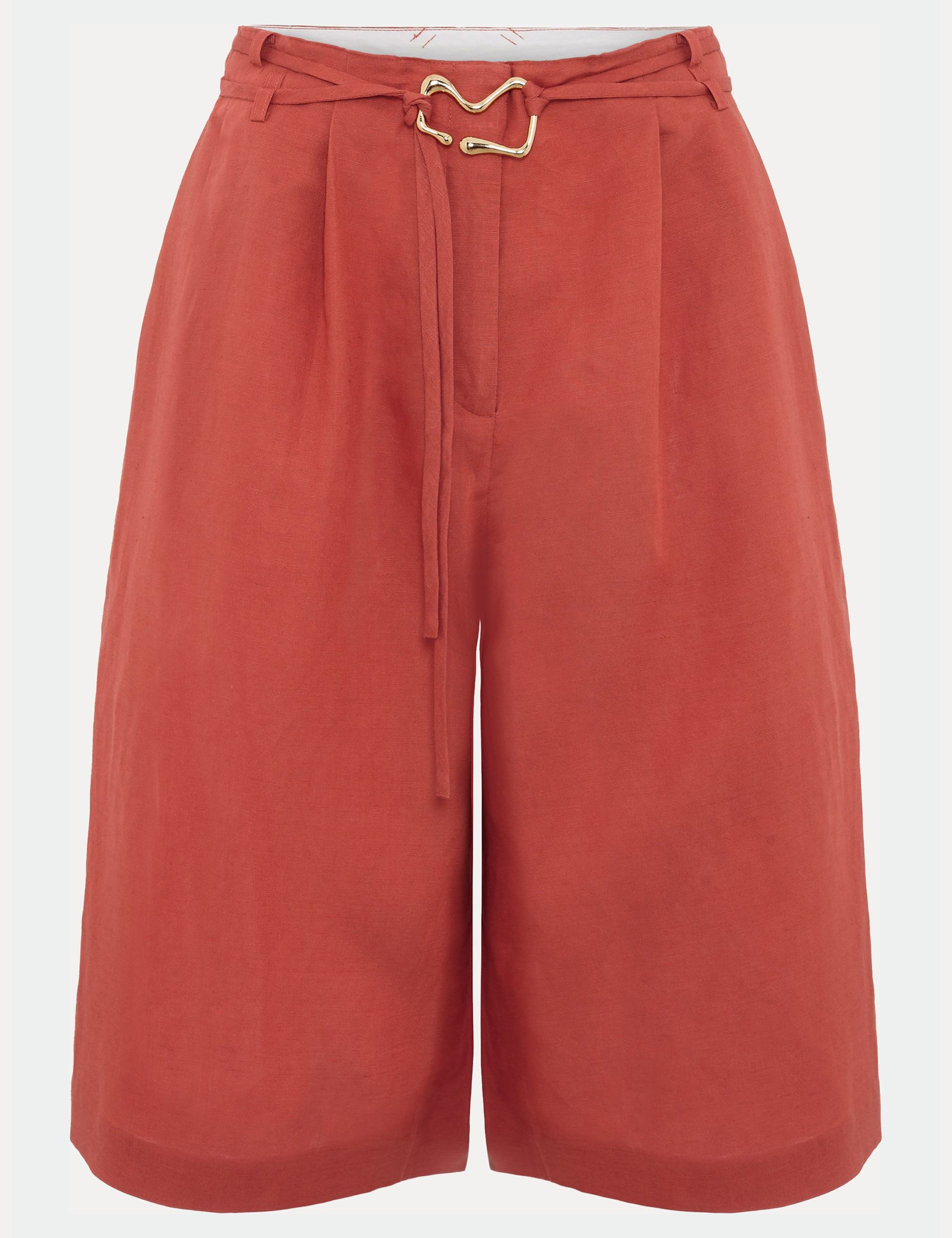 Linen Rich Belted Long Shorts 2 of 5
