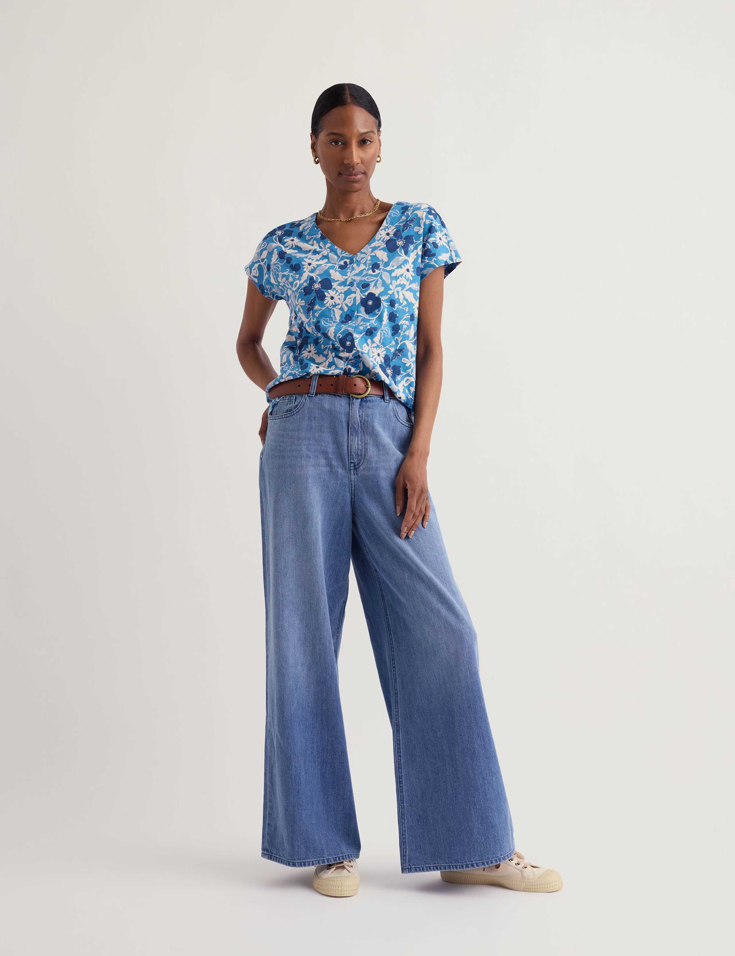 Pure Cotton Floral Top 3 of 5