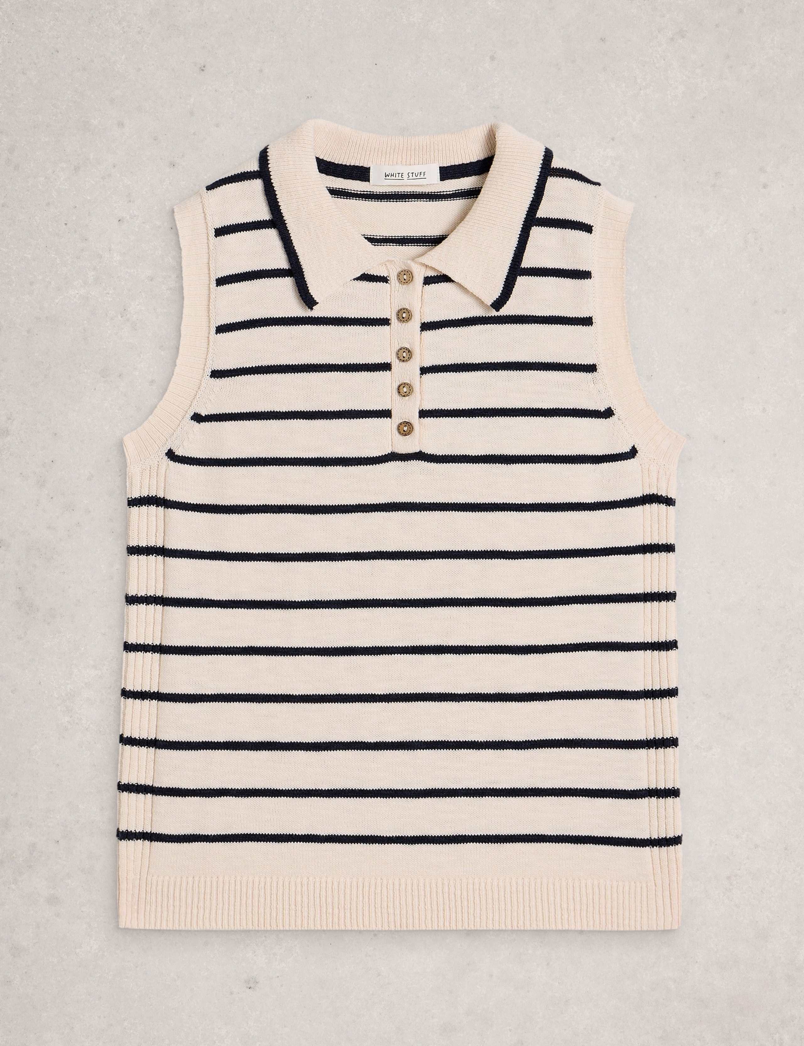 Cotton Rich Striped Vest 2 of 6