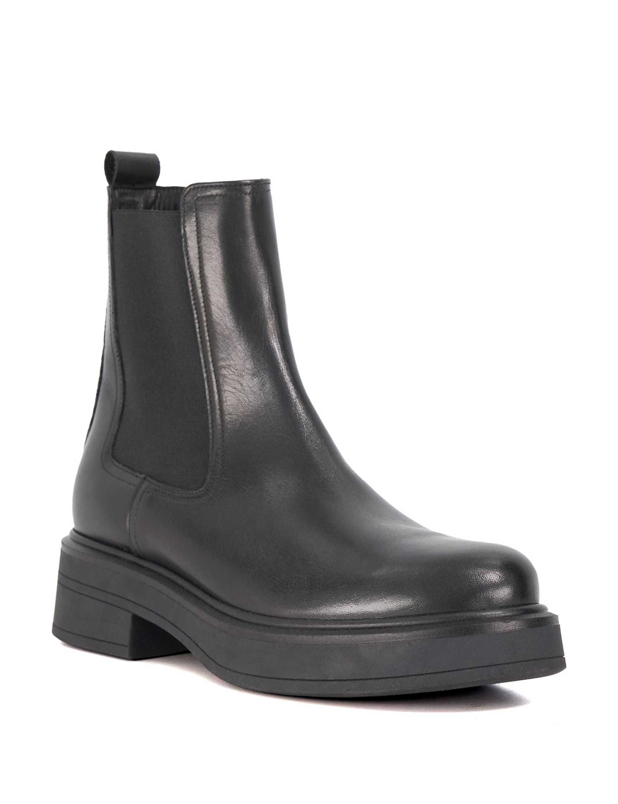 Leather Chelsea Block Heel Ankle Boots 3 of 5