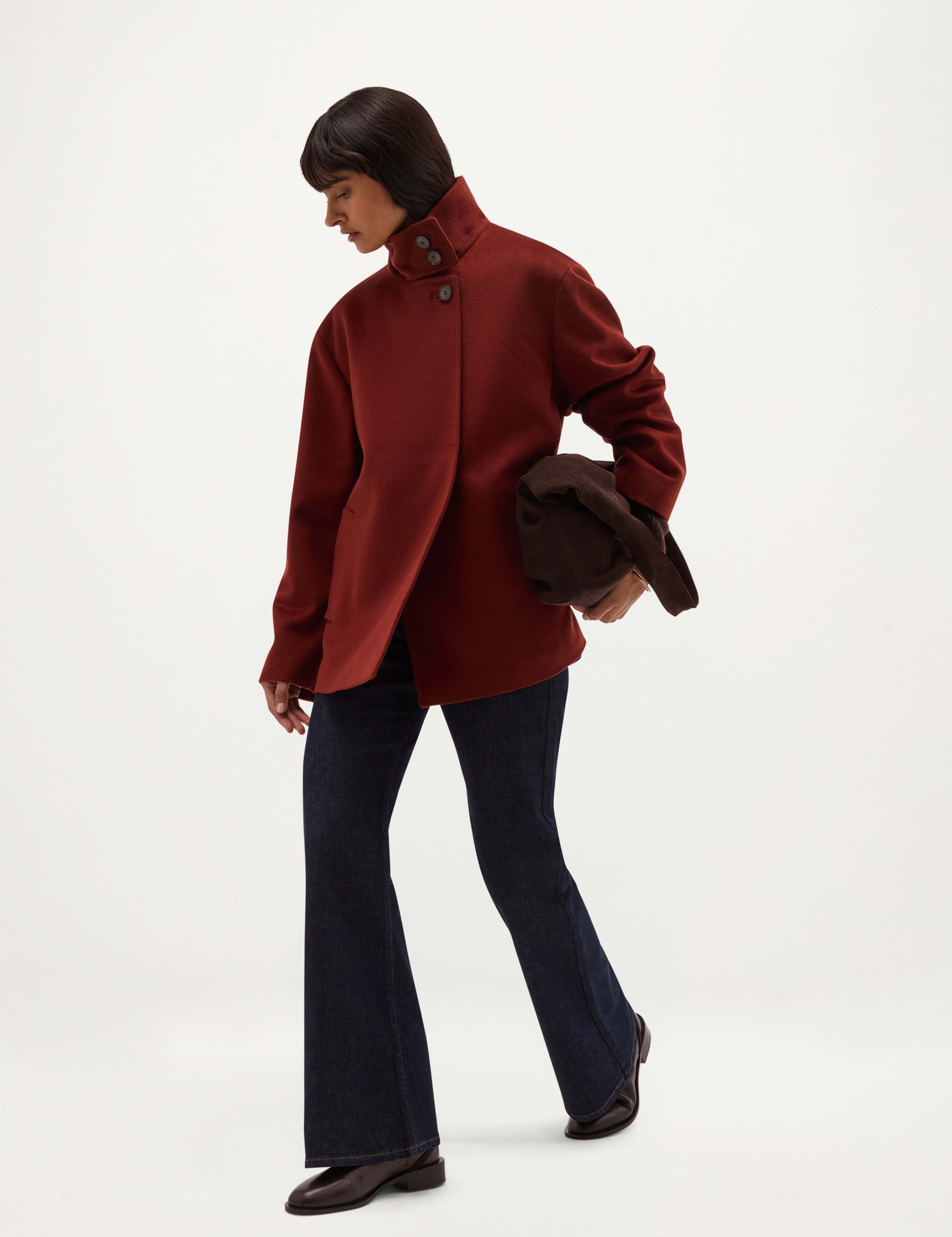 Pure Wool Funnel Neck Short Jacket 3 of 6