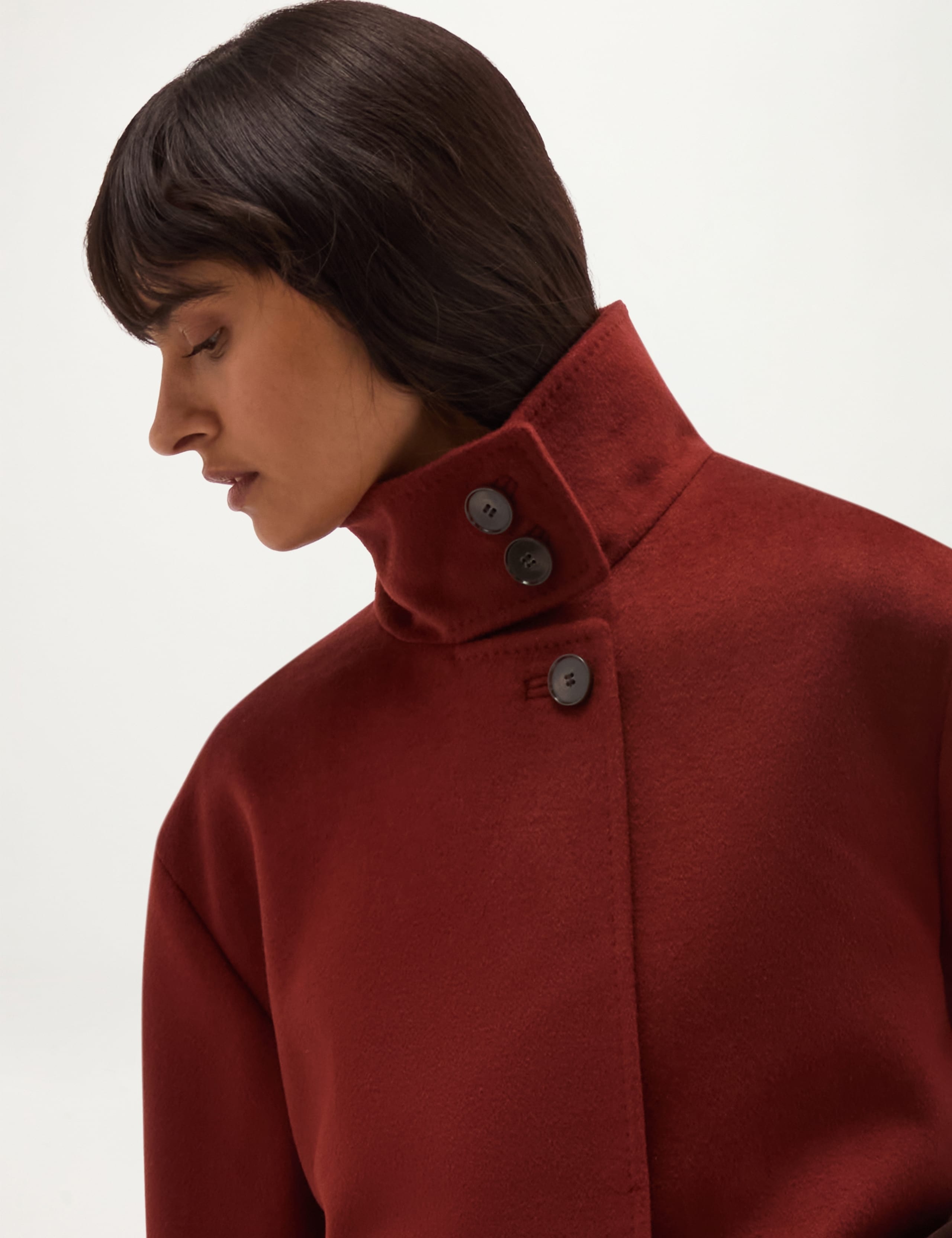 Pure Wool Funnel Neck Short Jacket 4 of 6