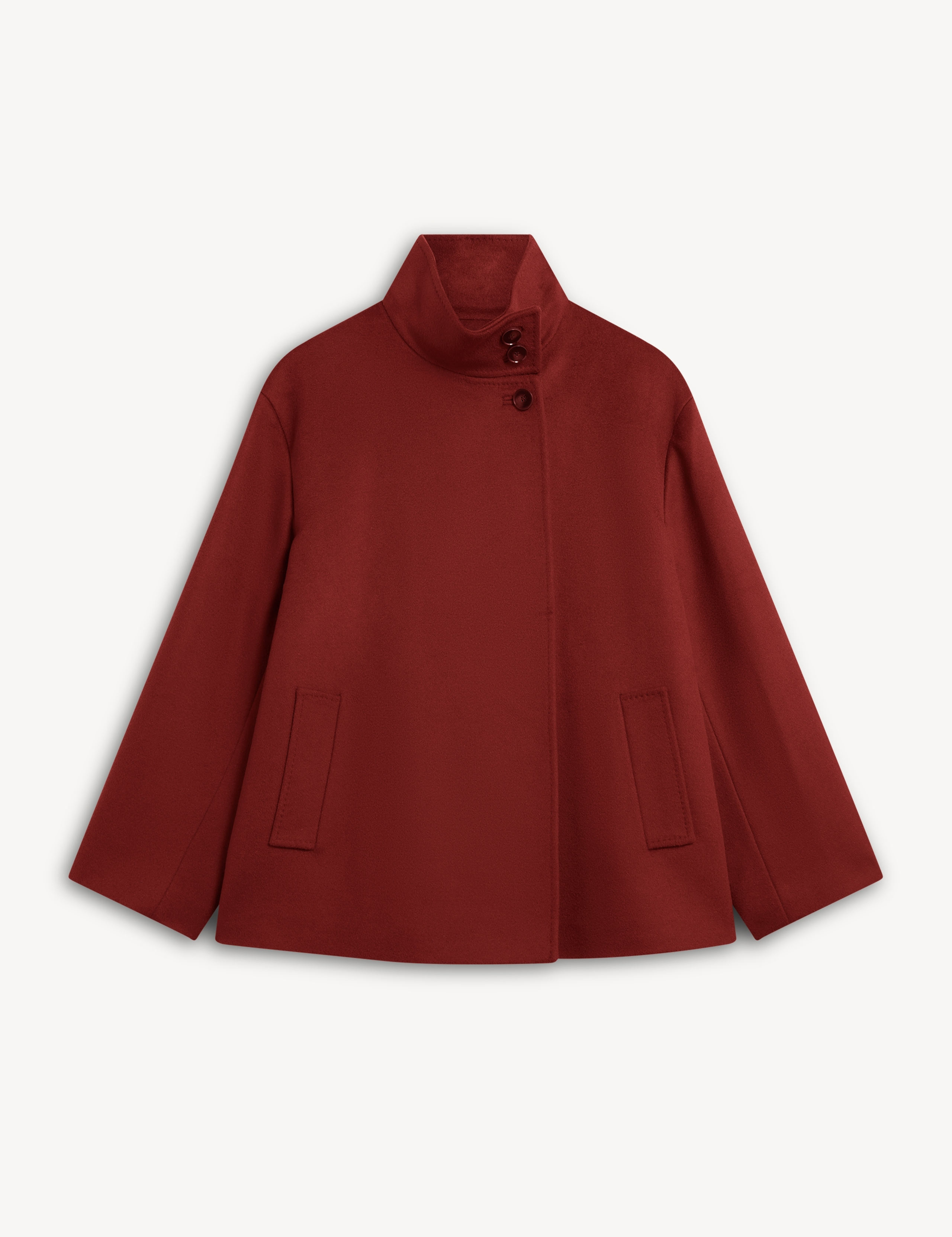 Pure Wool Funnel Neck Short Jacket 2 of 6
