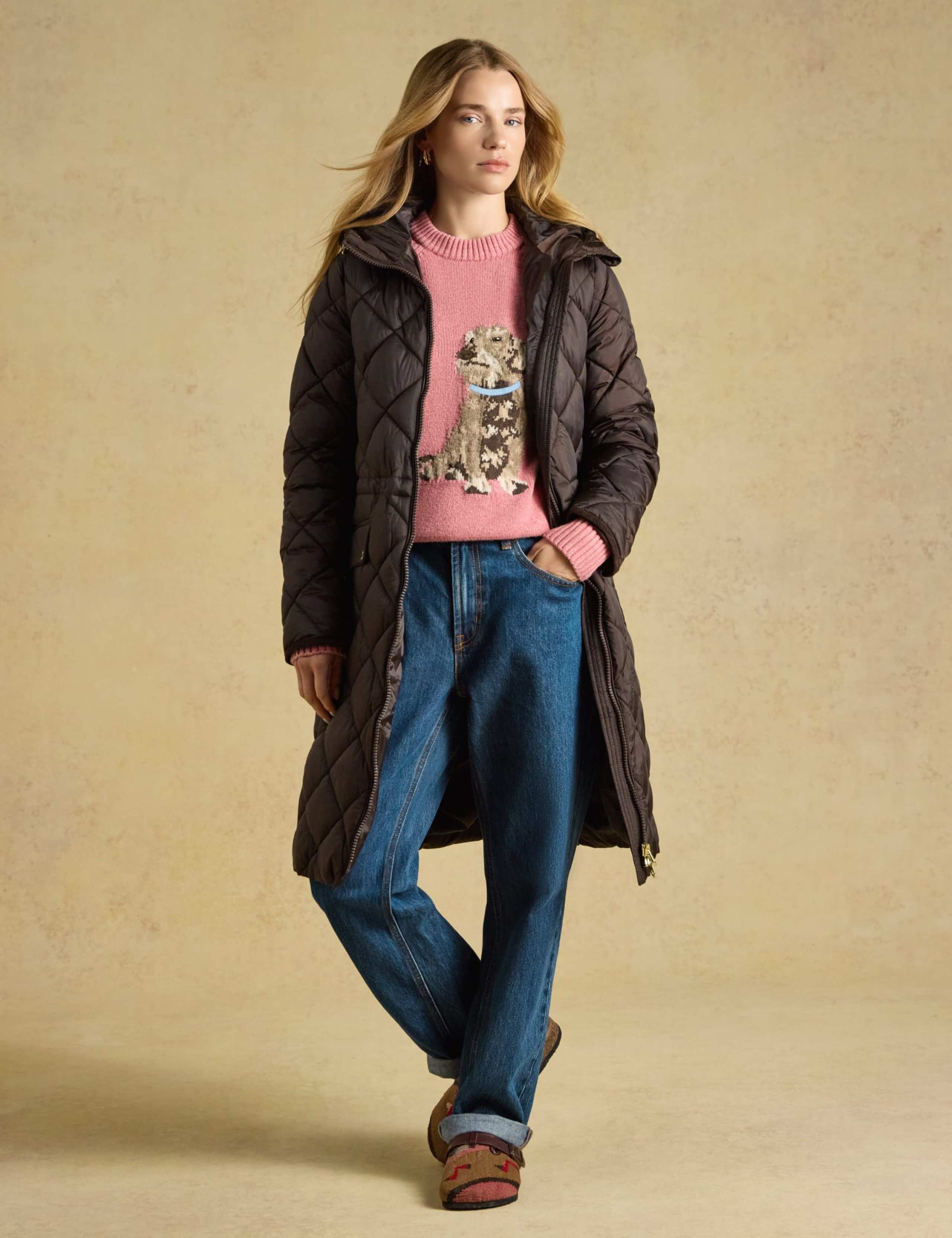 Showerproof Quilted Hooded Longline Coat 2 of 9
