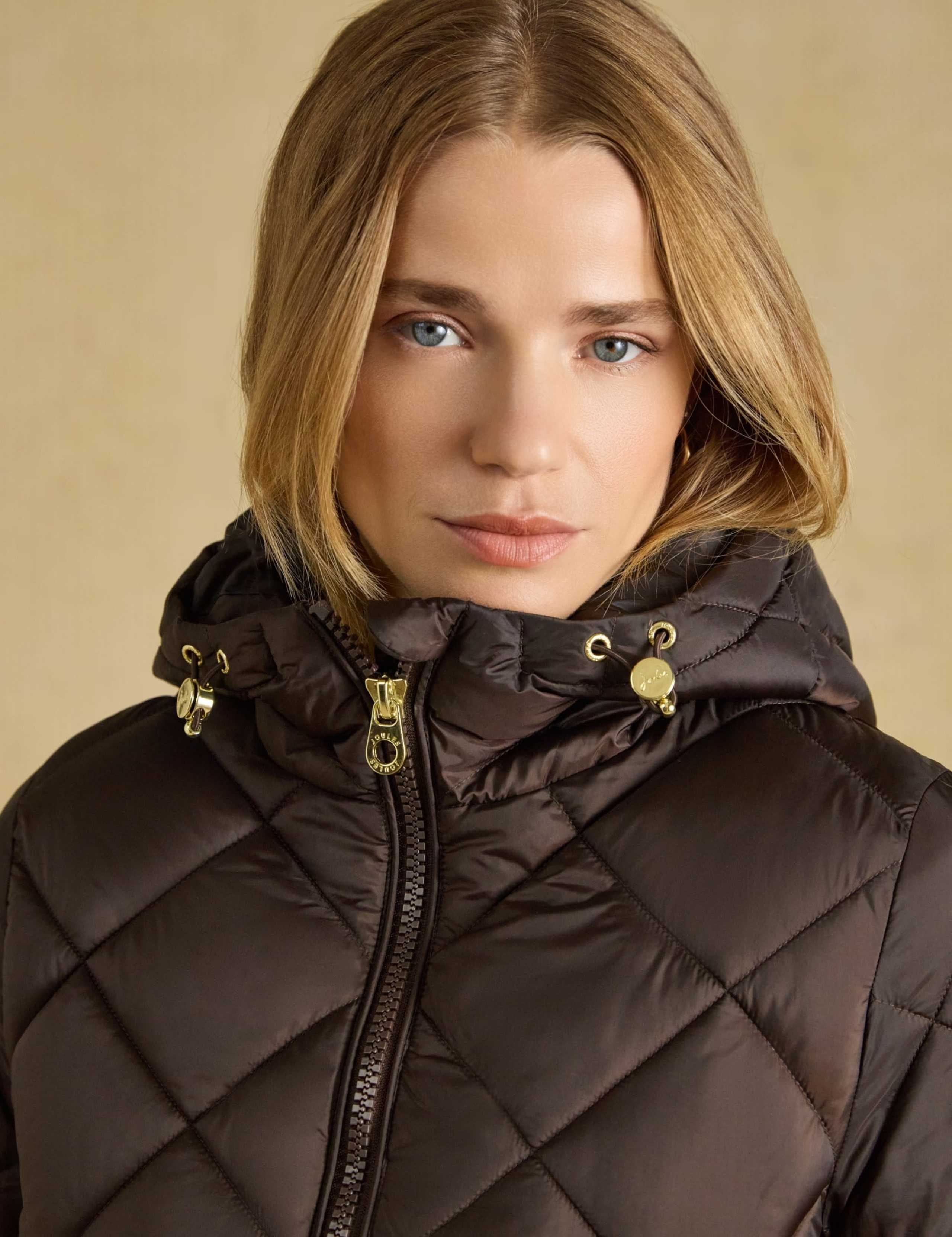 Showerproof Quilted Hooded Longline Coat 4 of 9