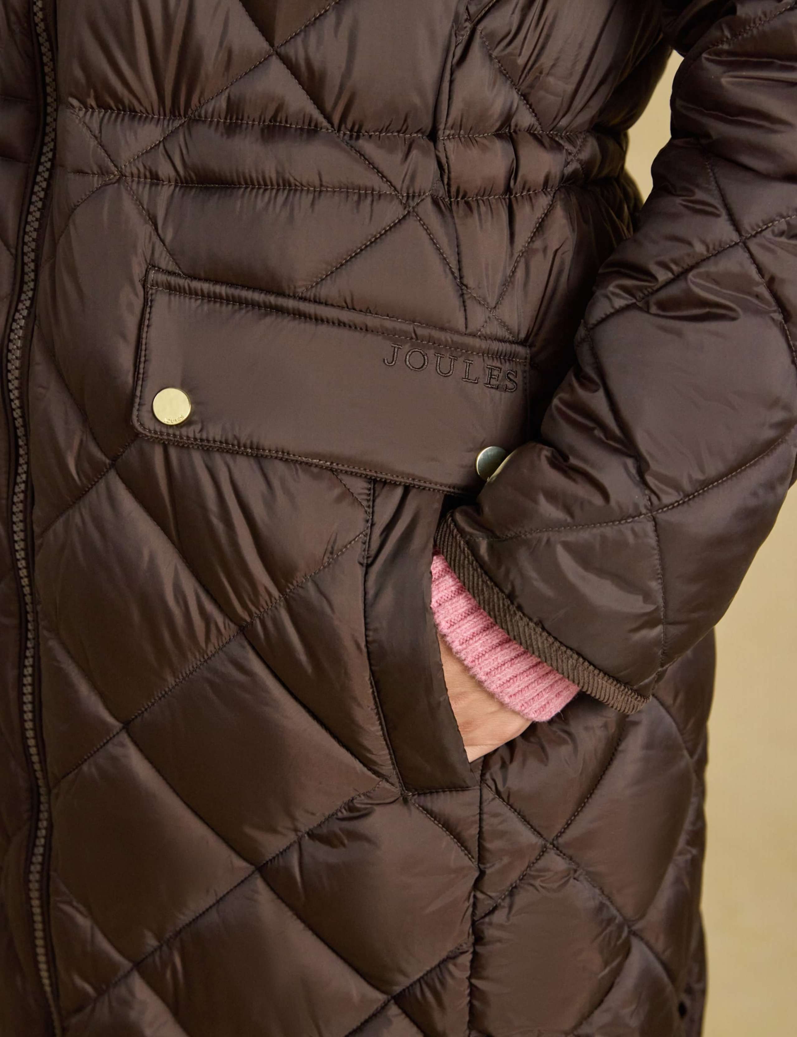 Showerproof Quilted Hooded Longline Coat 6 of 9