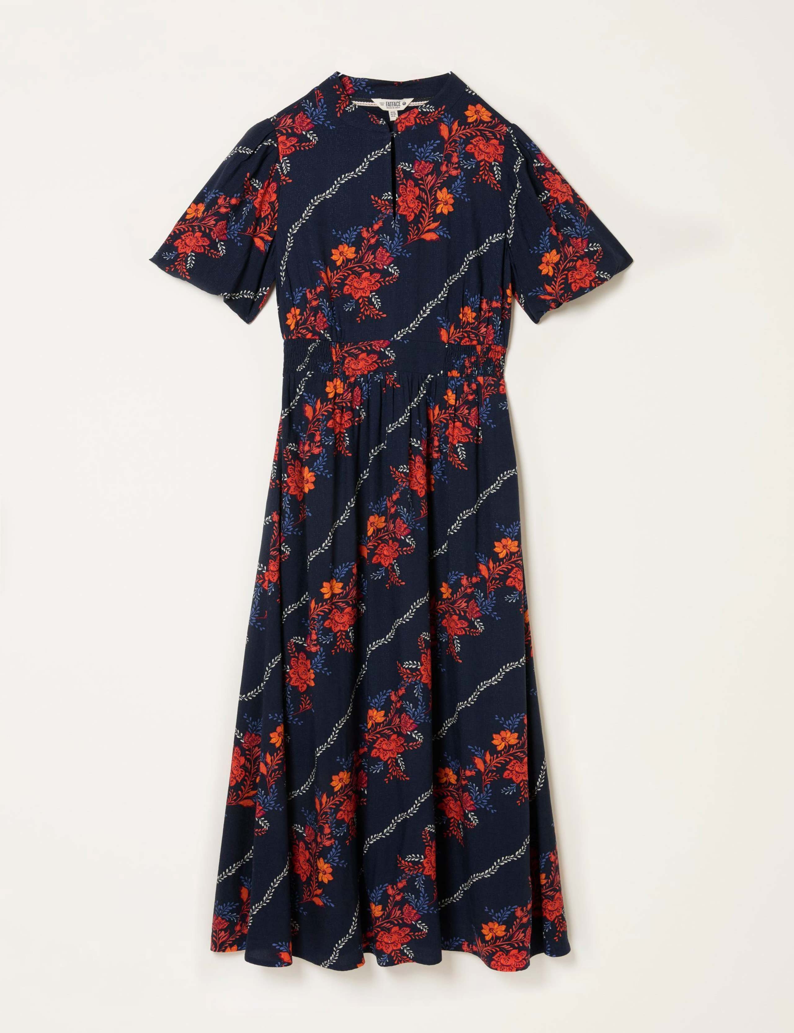 Floral Notch Neck Midaxi Waisted Dress 2 of 5