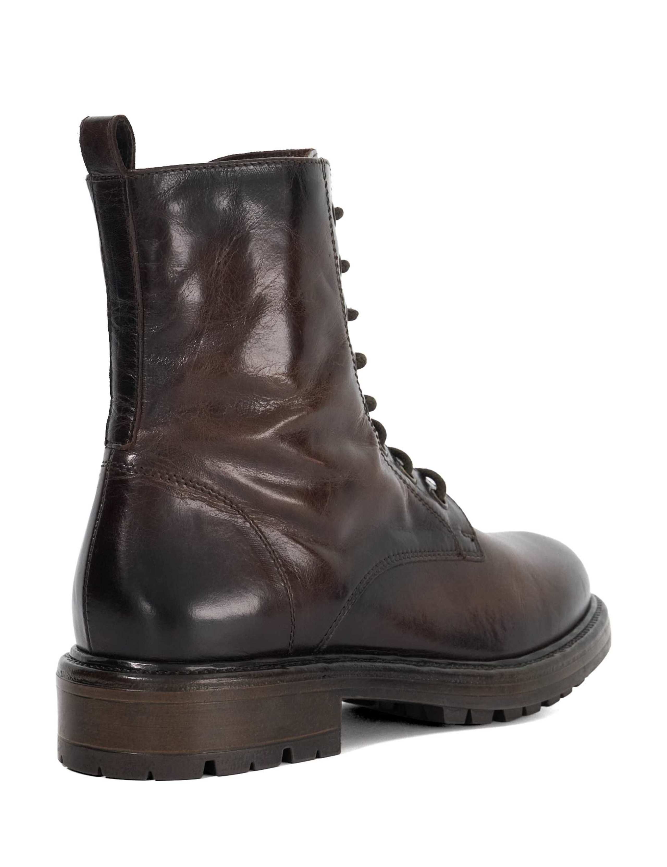 Leather Chunky Block Heel Ankle Boots 3 of 5