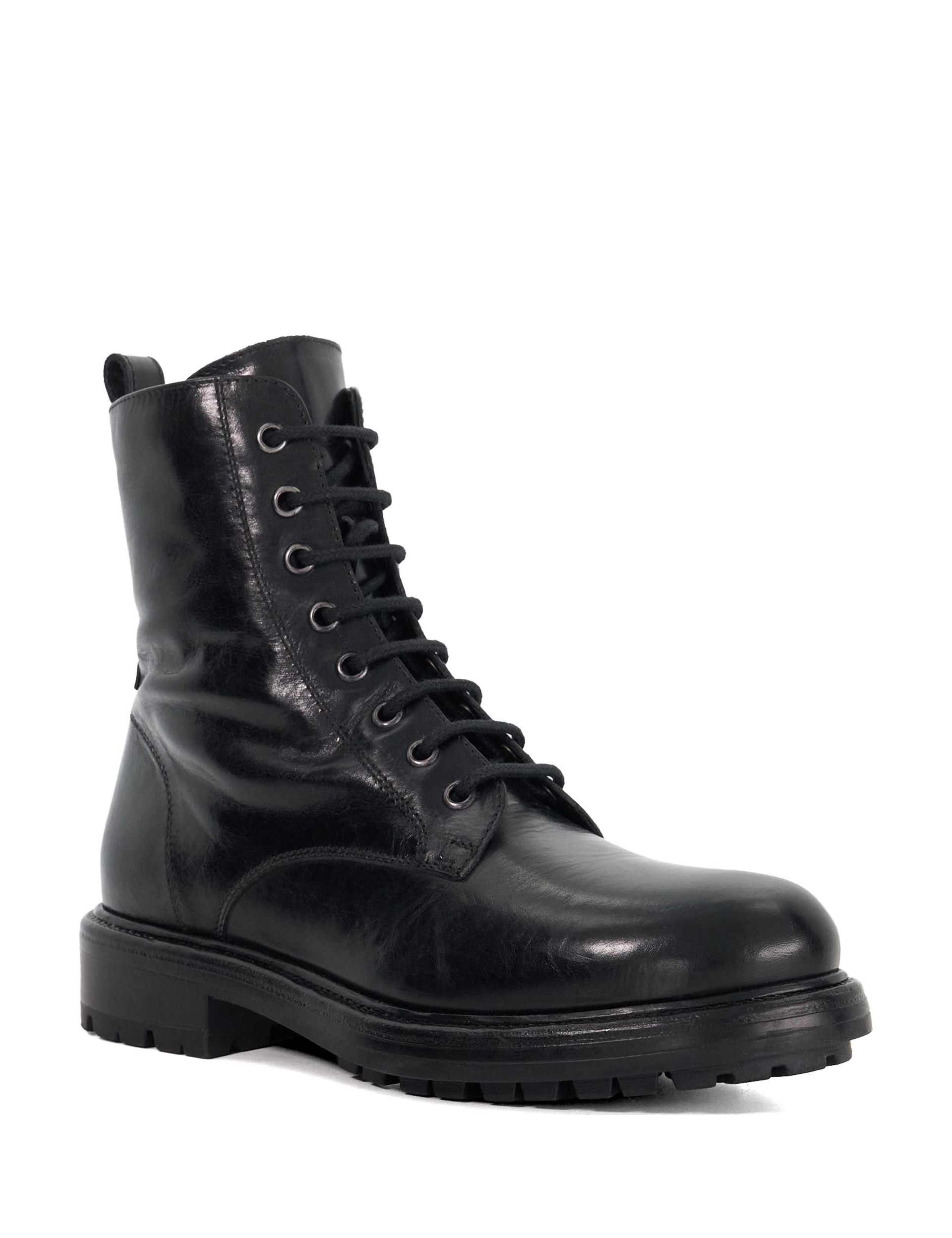 Leather Chunky Block Heel Ankle Boots 2 of 5