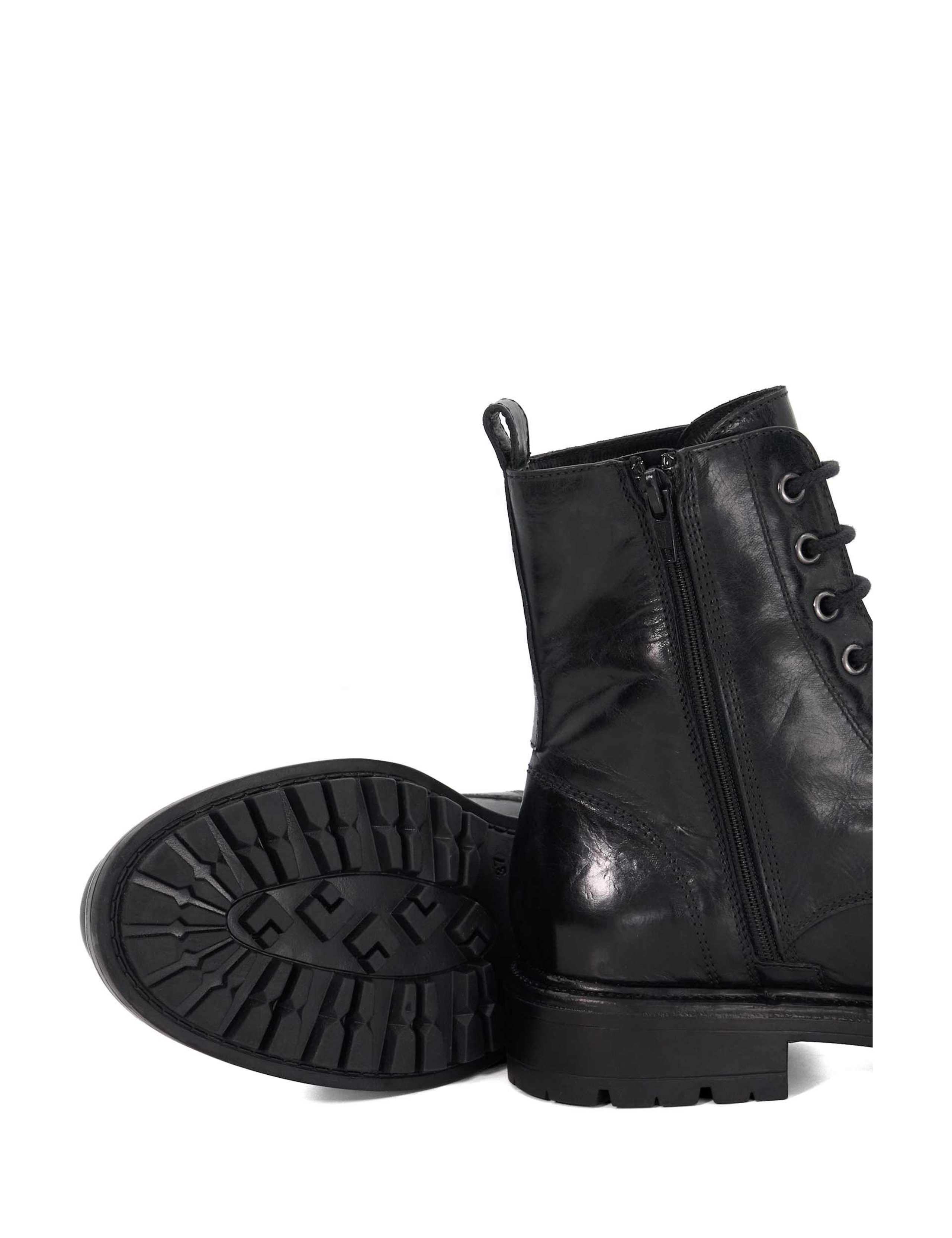 Leather Chunky Block Heel Ankle Boots 5 of 5