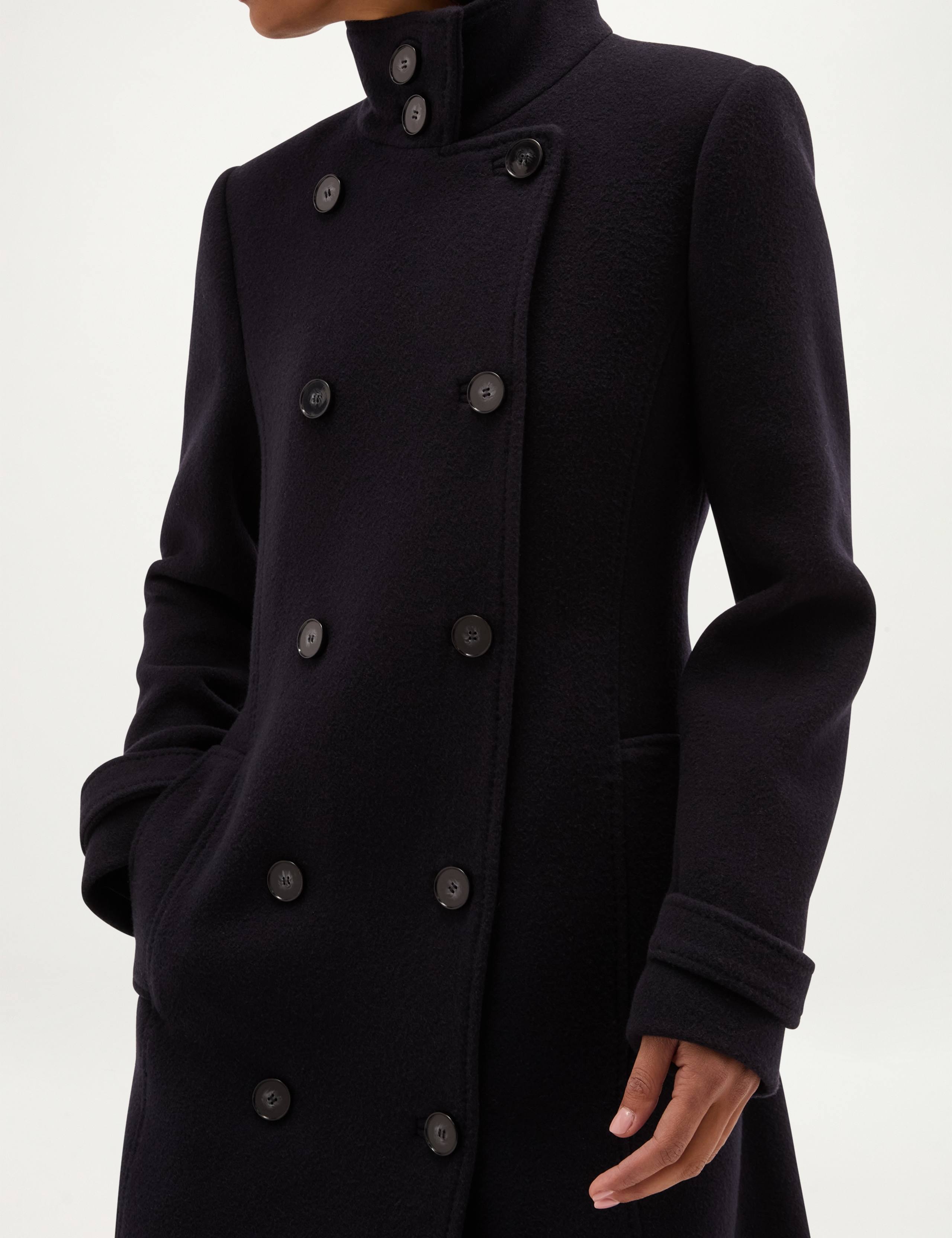 Wool Cashmere Blend Funnel Neck Coat 7 of 8