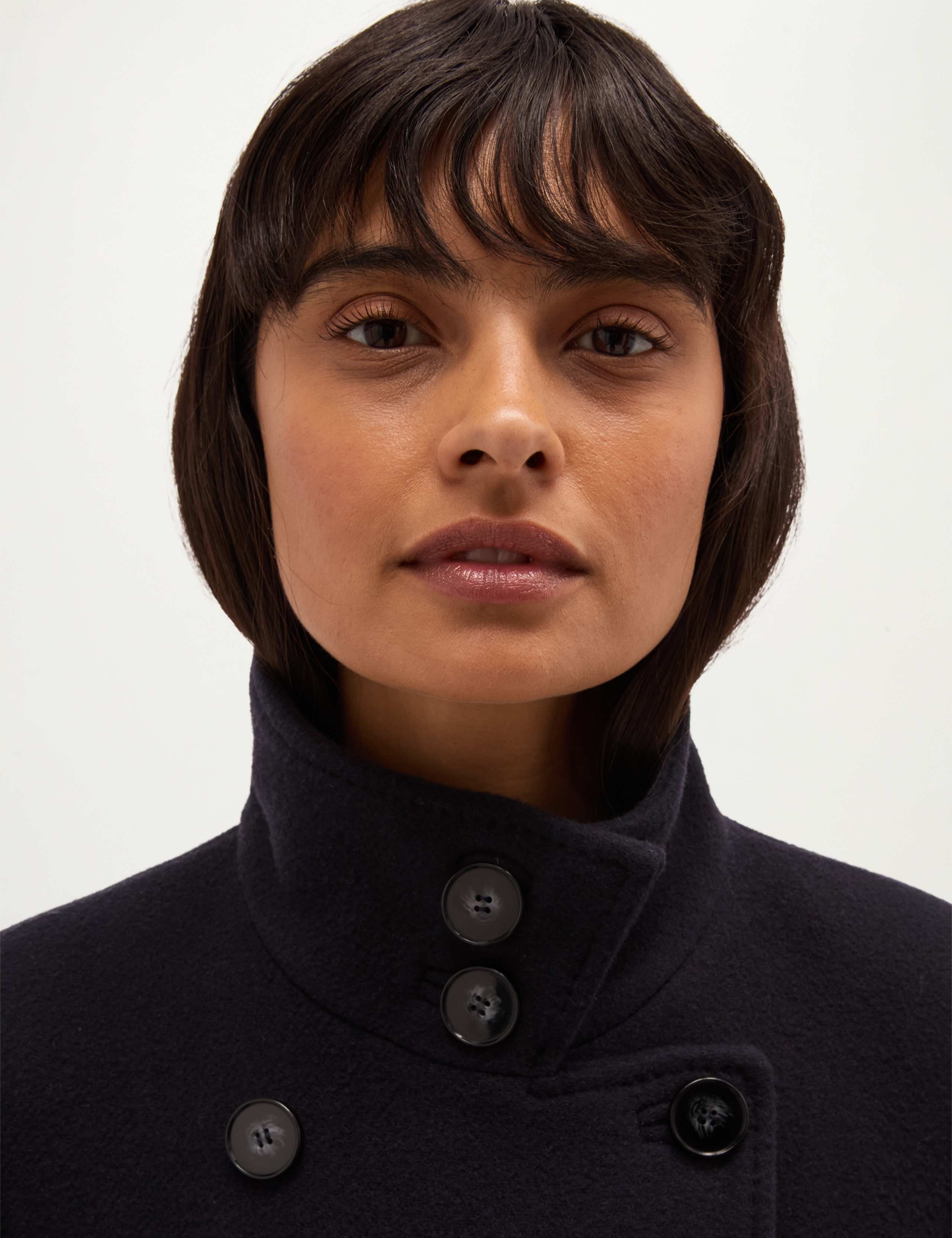 Wool Cashmere Blend Funnel Neck Coat 8 of 8
