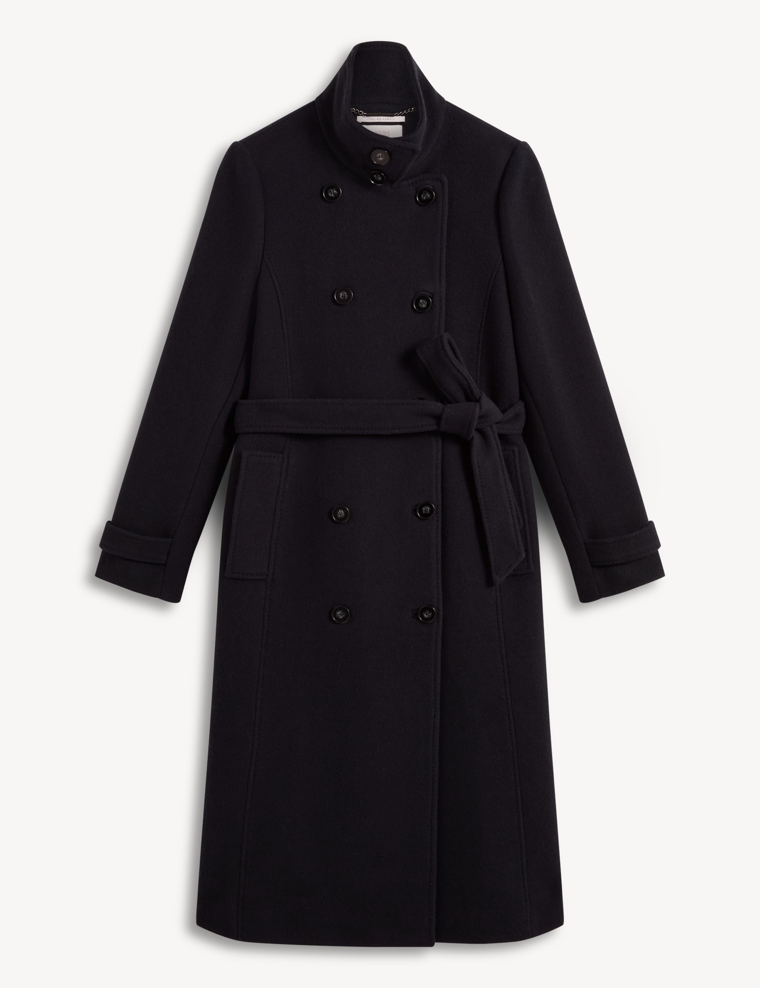 Wool Cashmere Blend Funnel Neck Coat 2 of 8