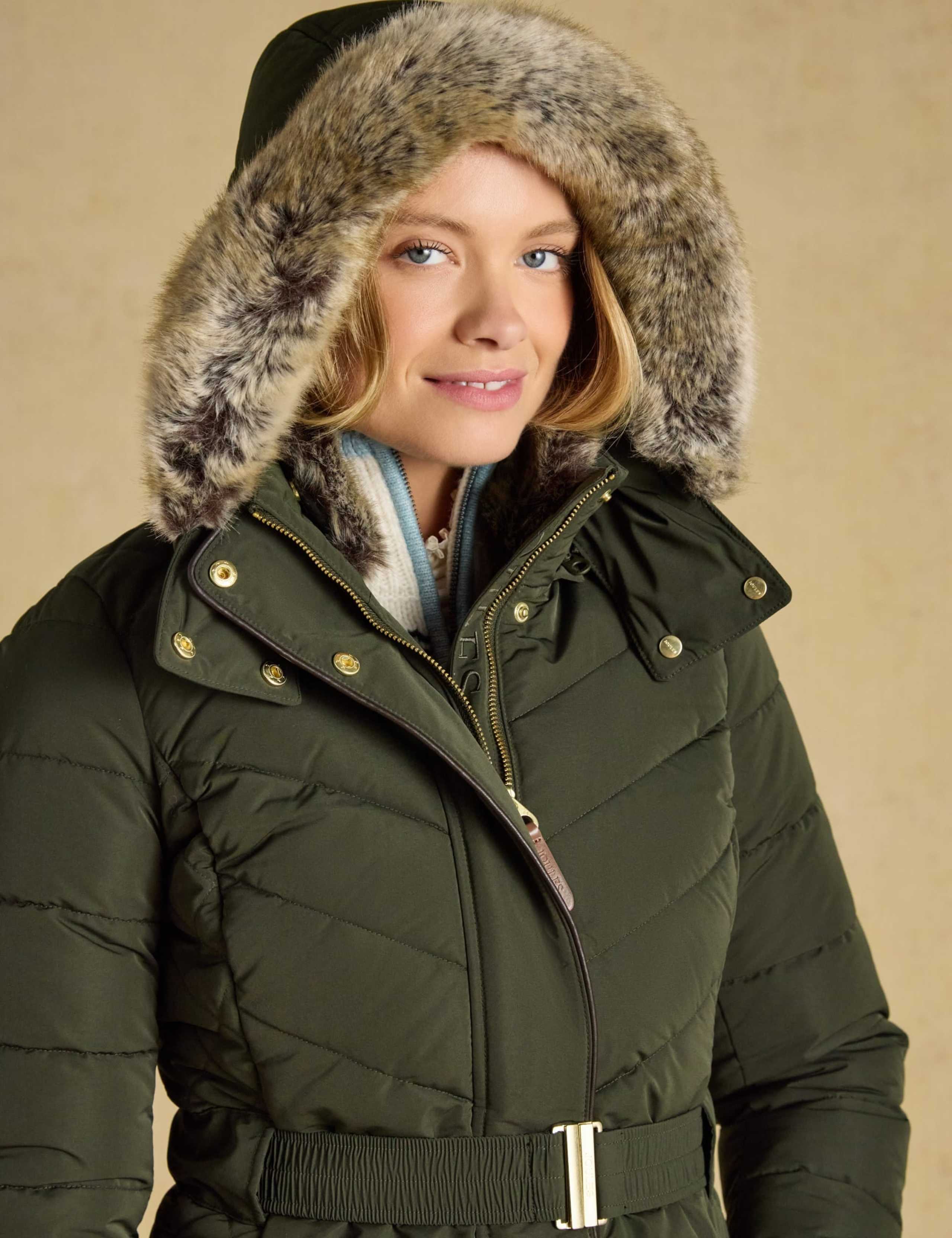 Showerproof Padded Faux Fur Trim Longline Coat 5 of 12