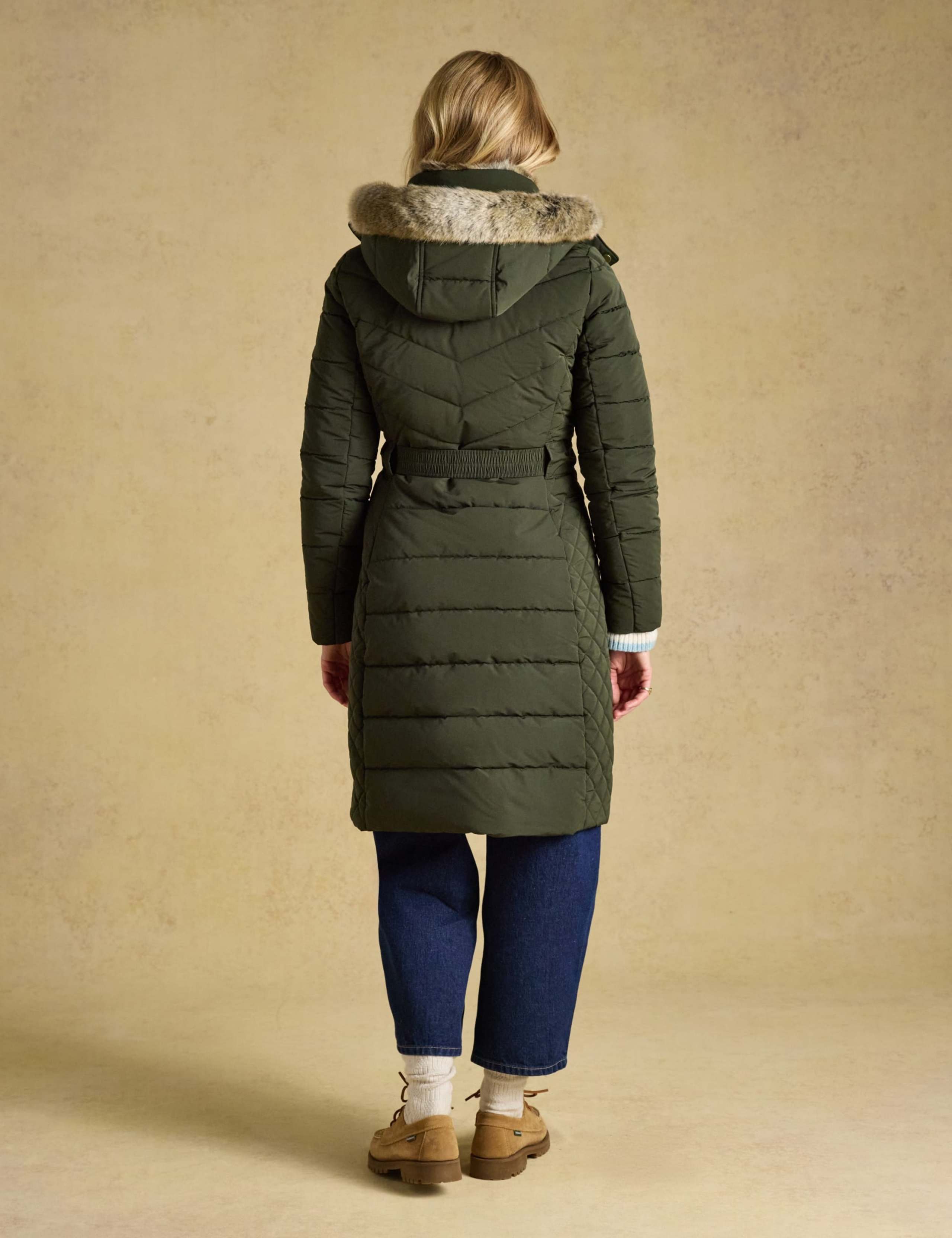 Showerproof Padded Faux Fur Trim Longline Coat 6 of 12