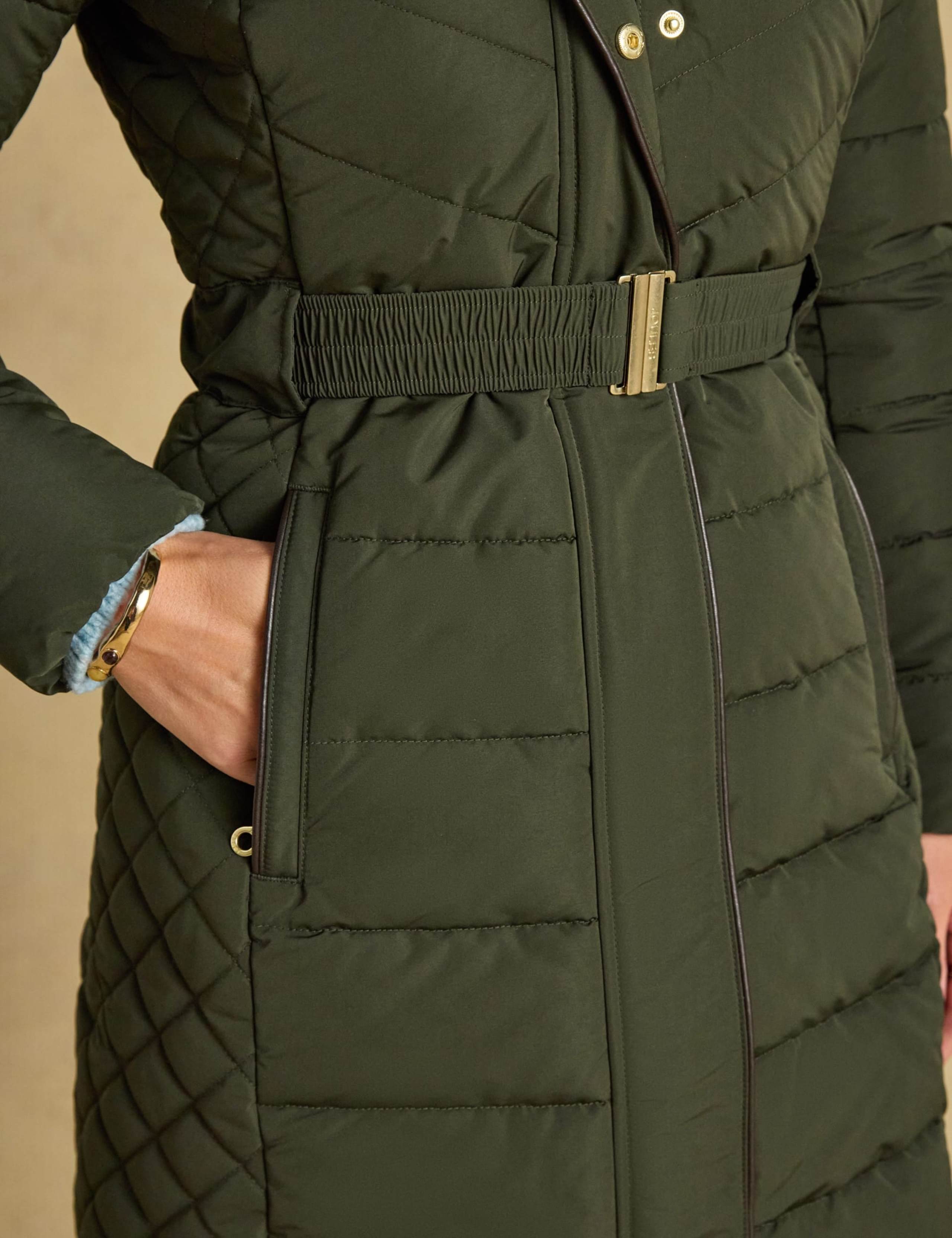 Showerproof Padded Faux Fur Trim Longline Coat 10 of 12