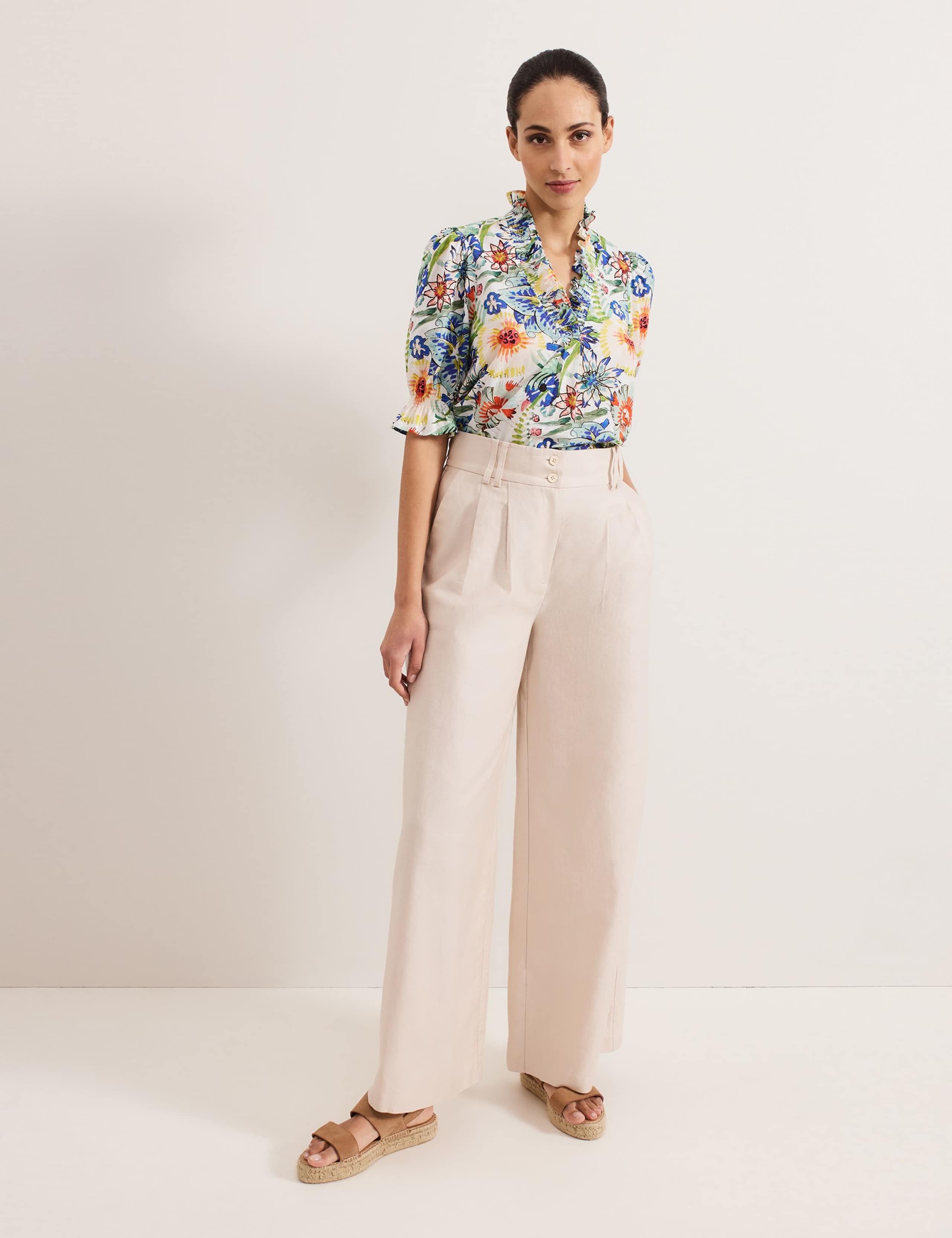 Pure Cotton Floral V-Neck Blouse 5 of 5