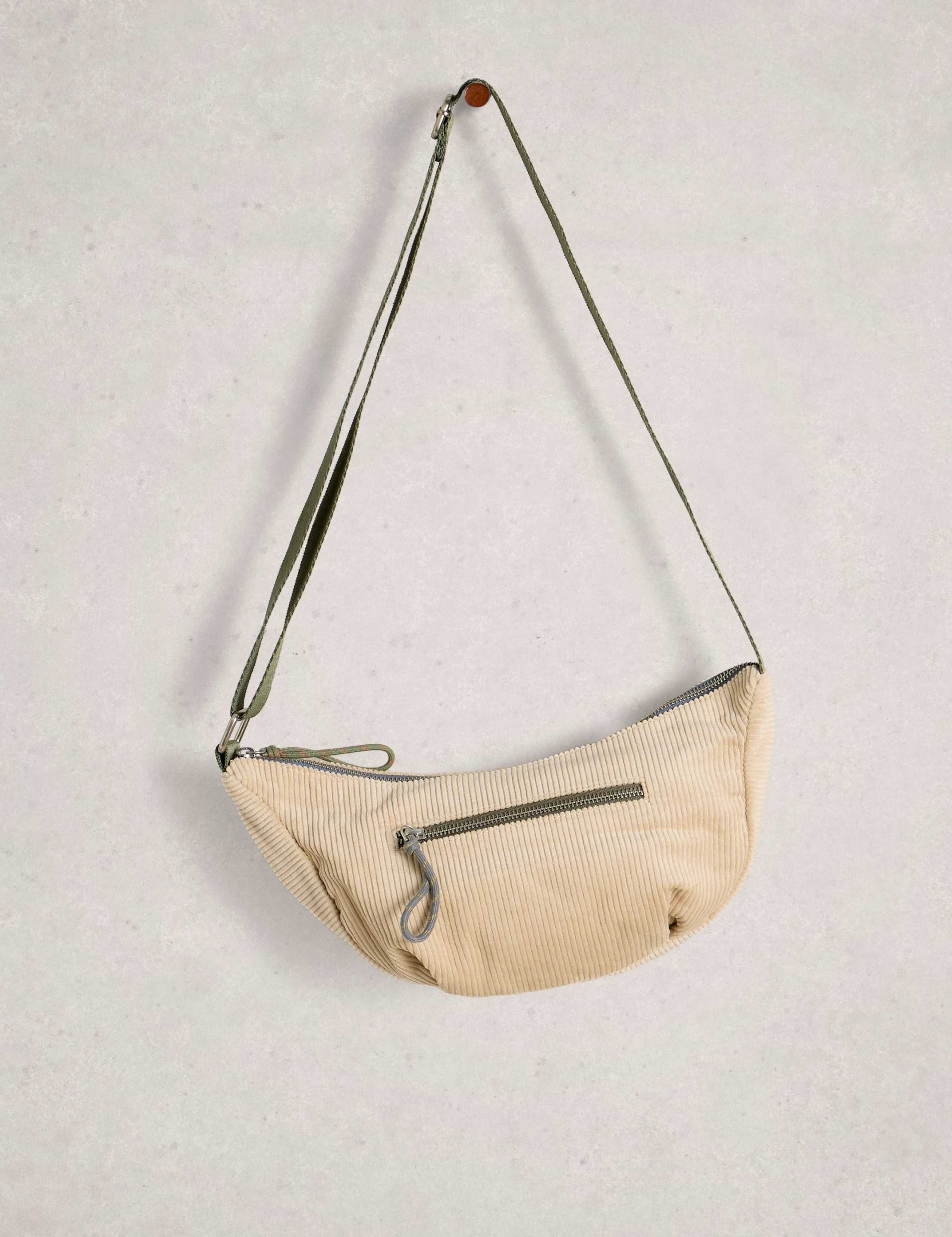 Cotton Corduroy Sling Cross Body Bag 2 of 4