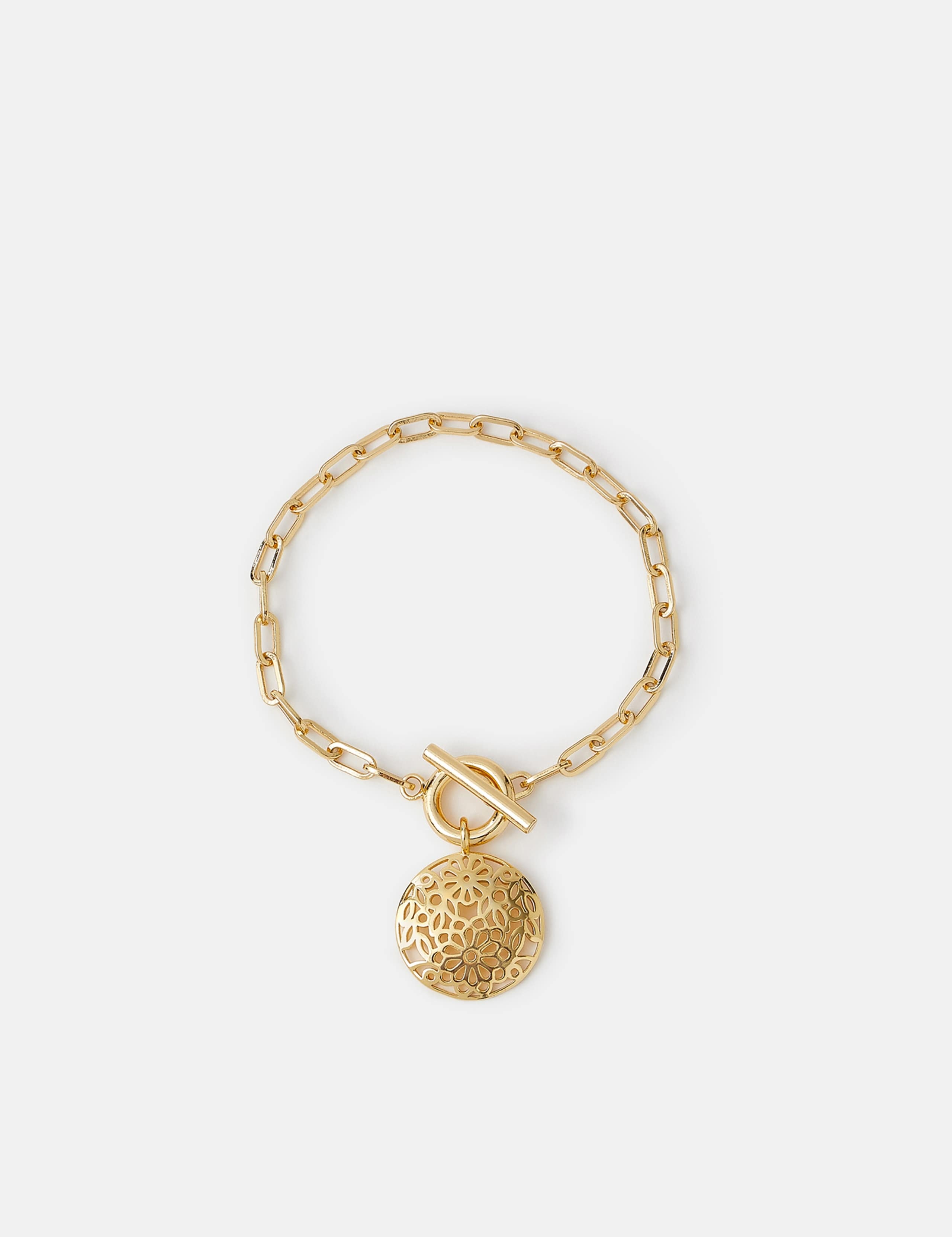 14 Carat Gold Plated Charm Bracelet 1 of 2