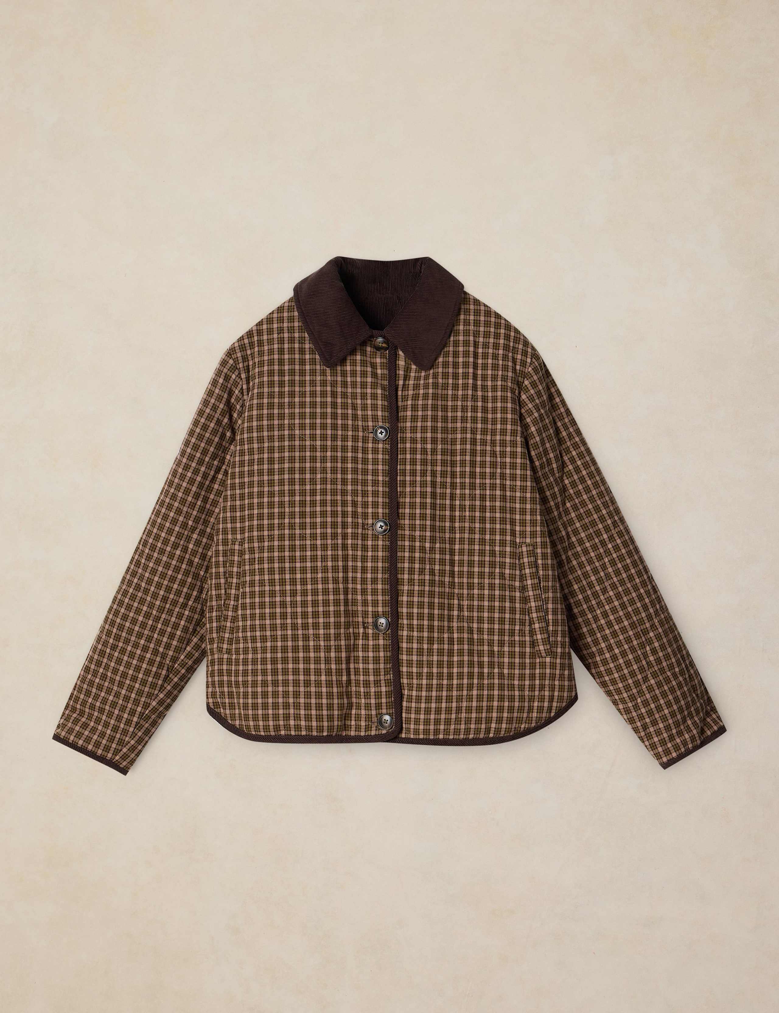 Pure Cotton Printed Reversible Collared Coat 2 of 8