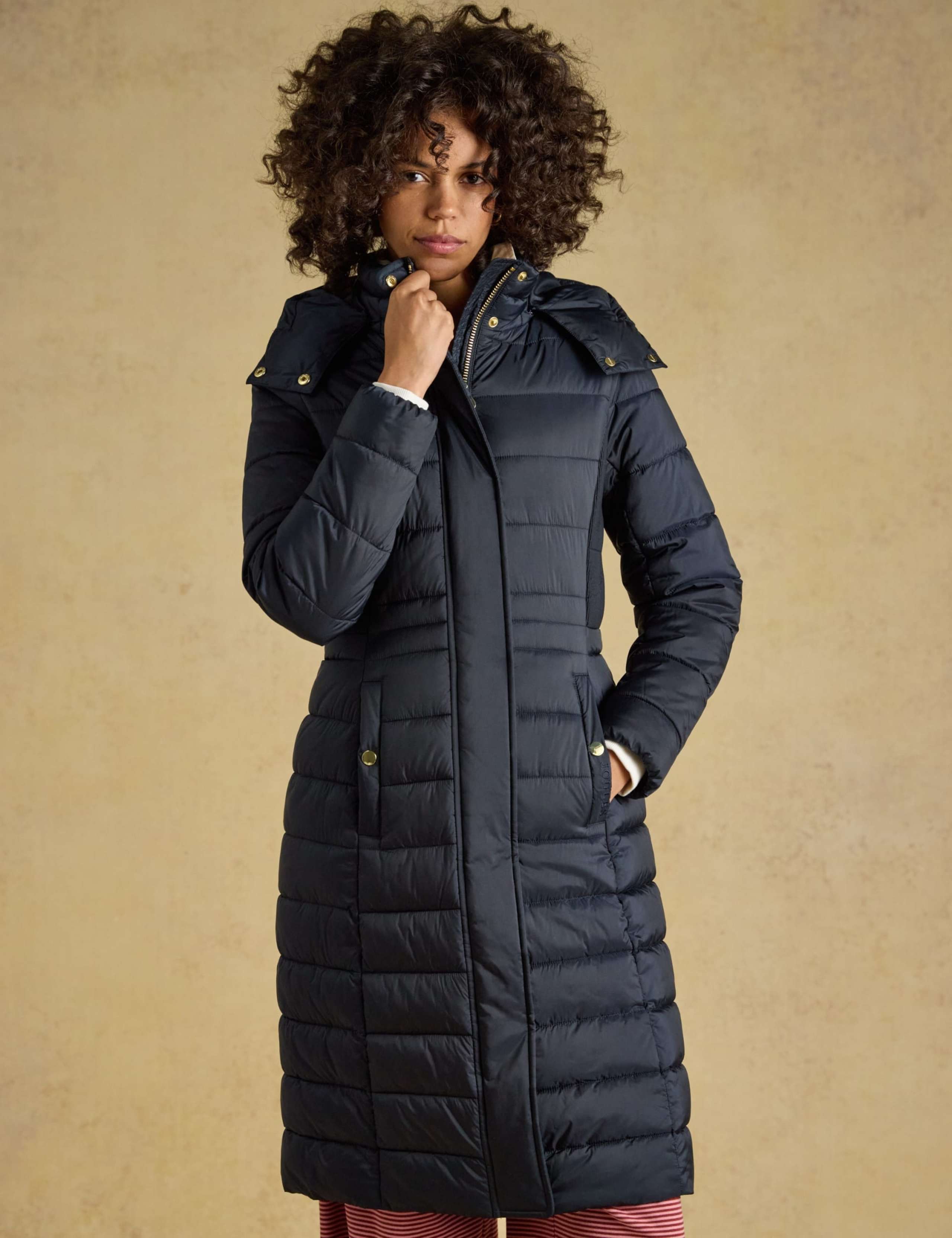 Quilted Padded Hooded Longline Puffer Coat 1 of 10